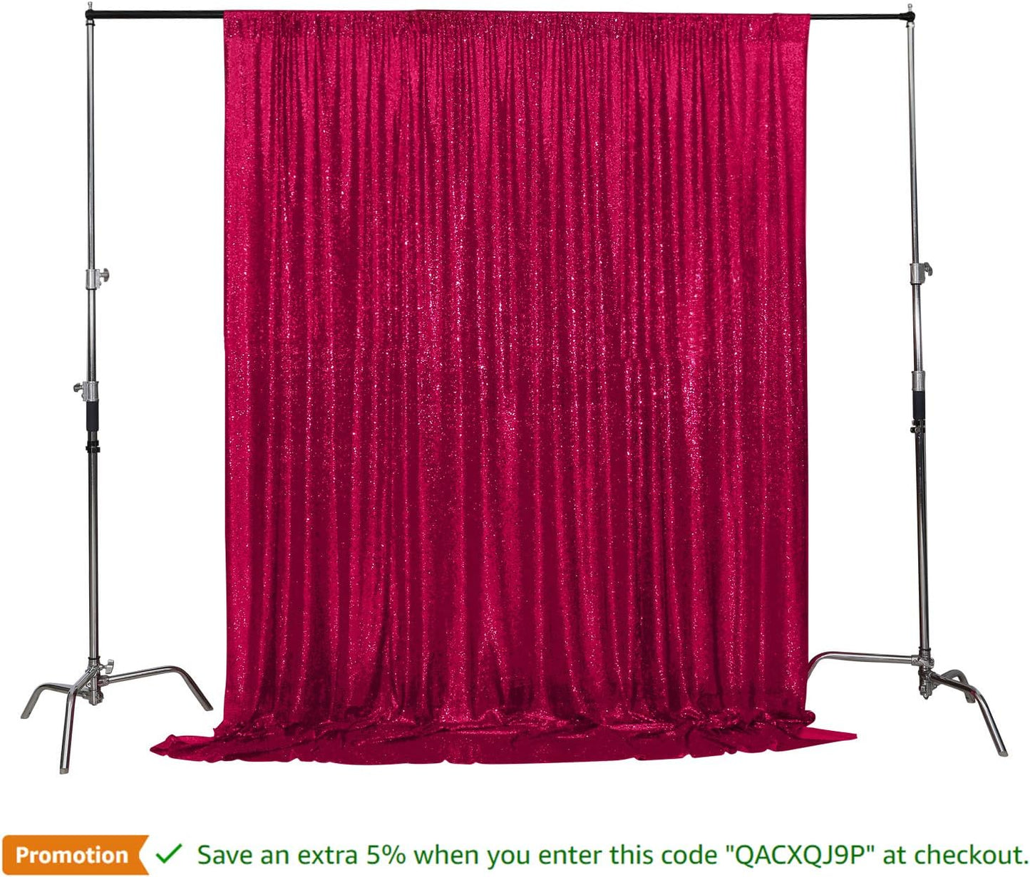 Poise3EHome 6FT x 8FT Sequin Photography Backdrop Curtain for Party Decoration, Hot Pink