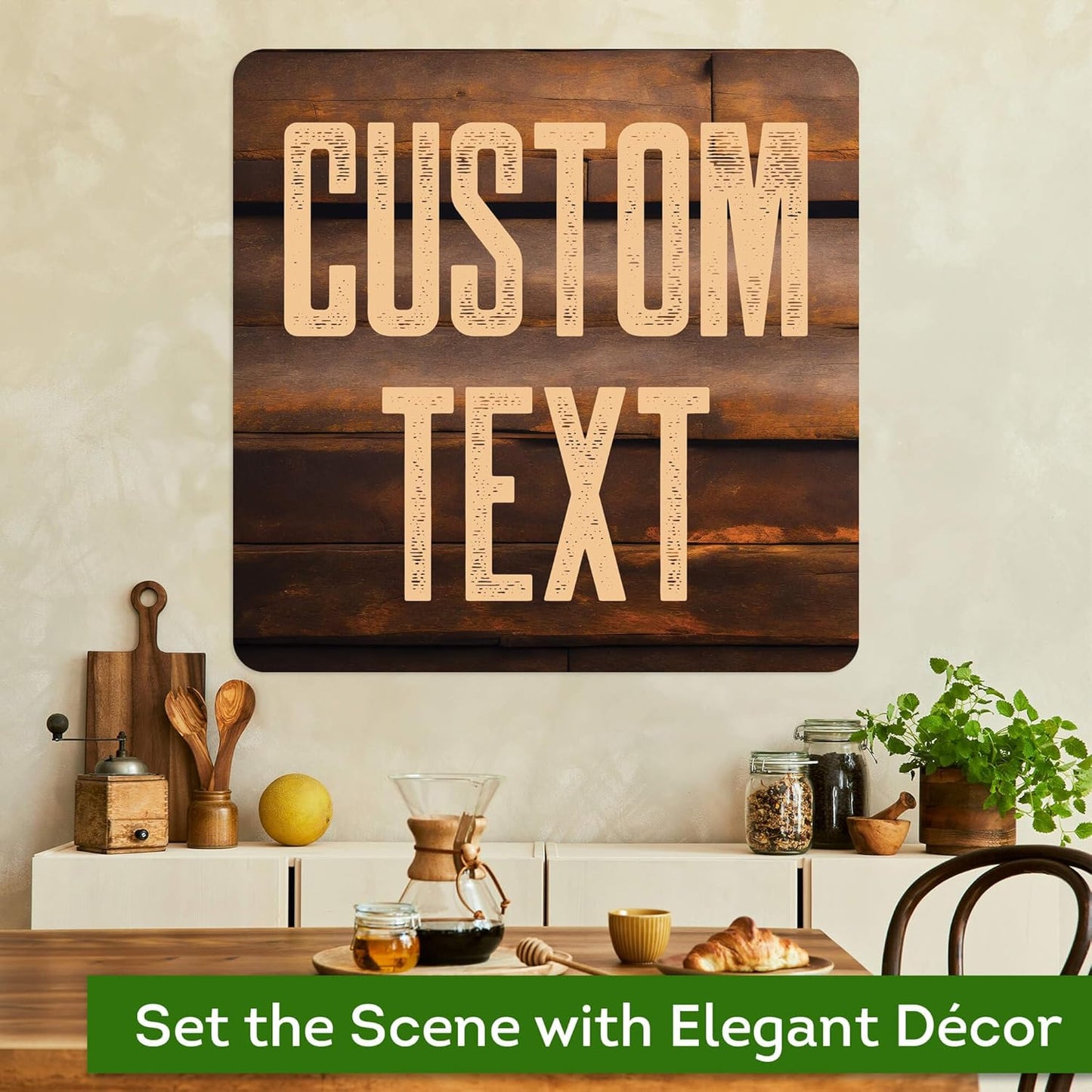 Custom Sign, Custom Street Sign, 11 Font Colors, 13 Font Styles, 4 Hole Options, 22 Sizes, 24x24 Inches, Rust Free DiBound, Fade Resistant, Made in USA by My Sign Center (Vintage Wood)