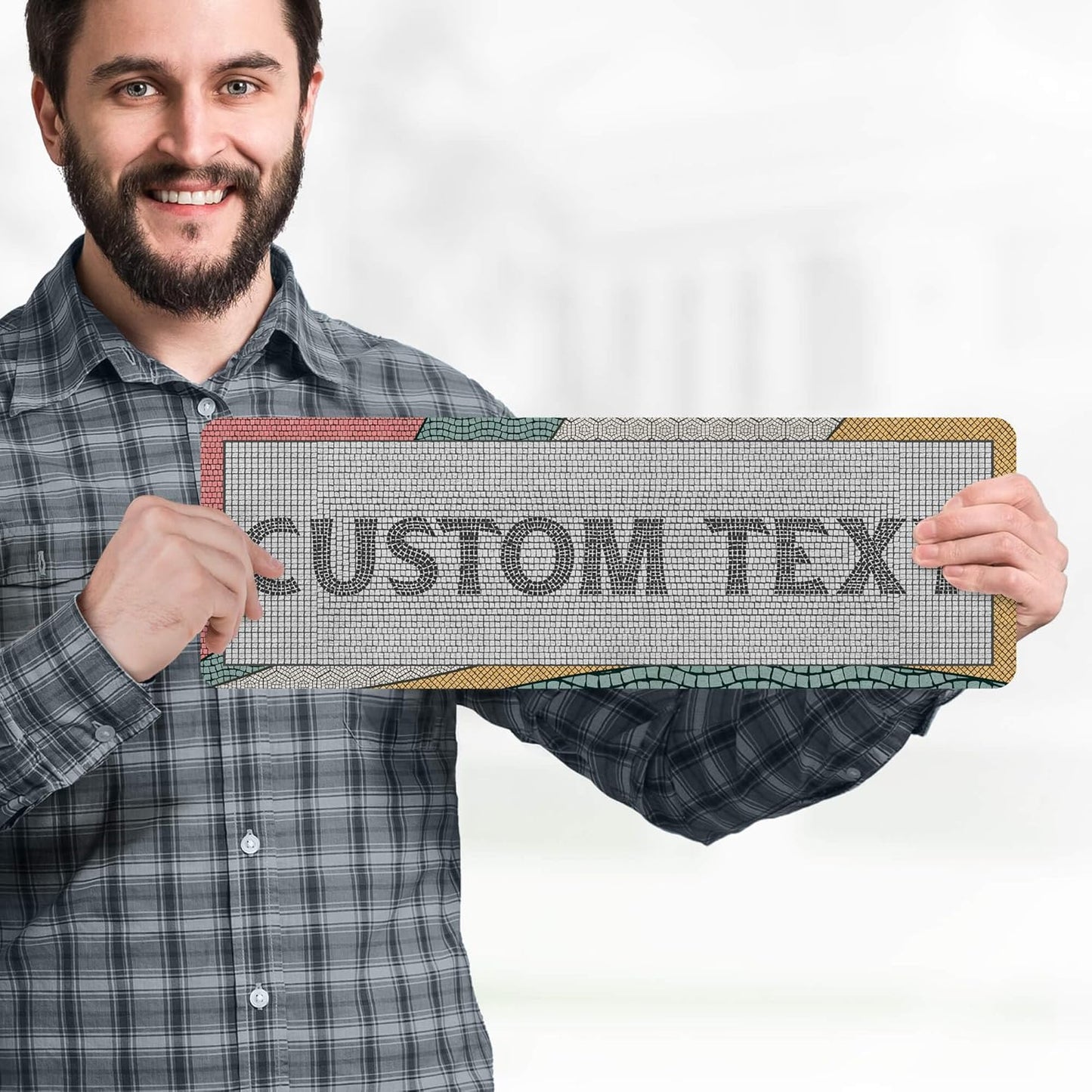 Custom Sign, Custom Street Sign, 11 Font Colors, 13 Font Styles, 4 Hole Options, 22 Sizes, 6x18 Inches, Rust Free DiBound, Fade Resistant, Made in USA by My Sign Center (Fauxsaic 2)