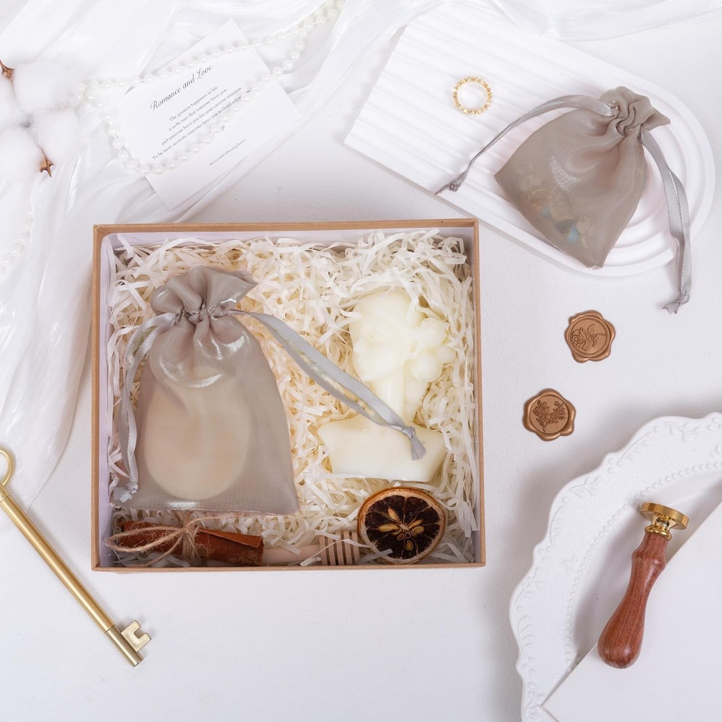 QIANF 20 Pcs Champagne Small Organza Bags 3X4 inch for Wedding Favors with Drawstring, Mini Mesh Gift Bags Jewelry Pouch for Candy Bridal Shower Party Favor Baby Shower Christmas