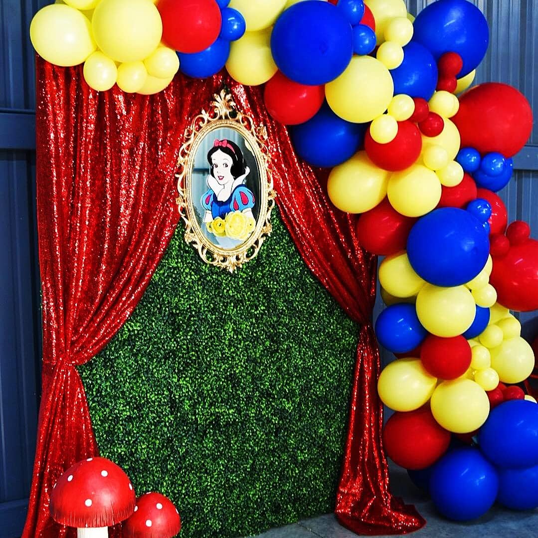 Poise3EHome Red Sequin Backdrop, 10Ft x 10Ft Glitter Photography Background Curtains for Party Wedding Birthday Christmas Valentines Day Decoration