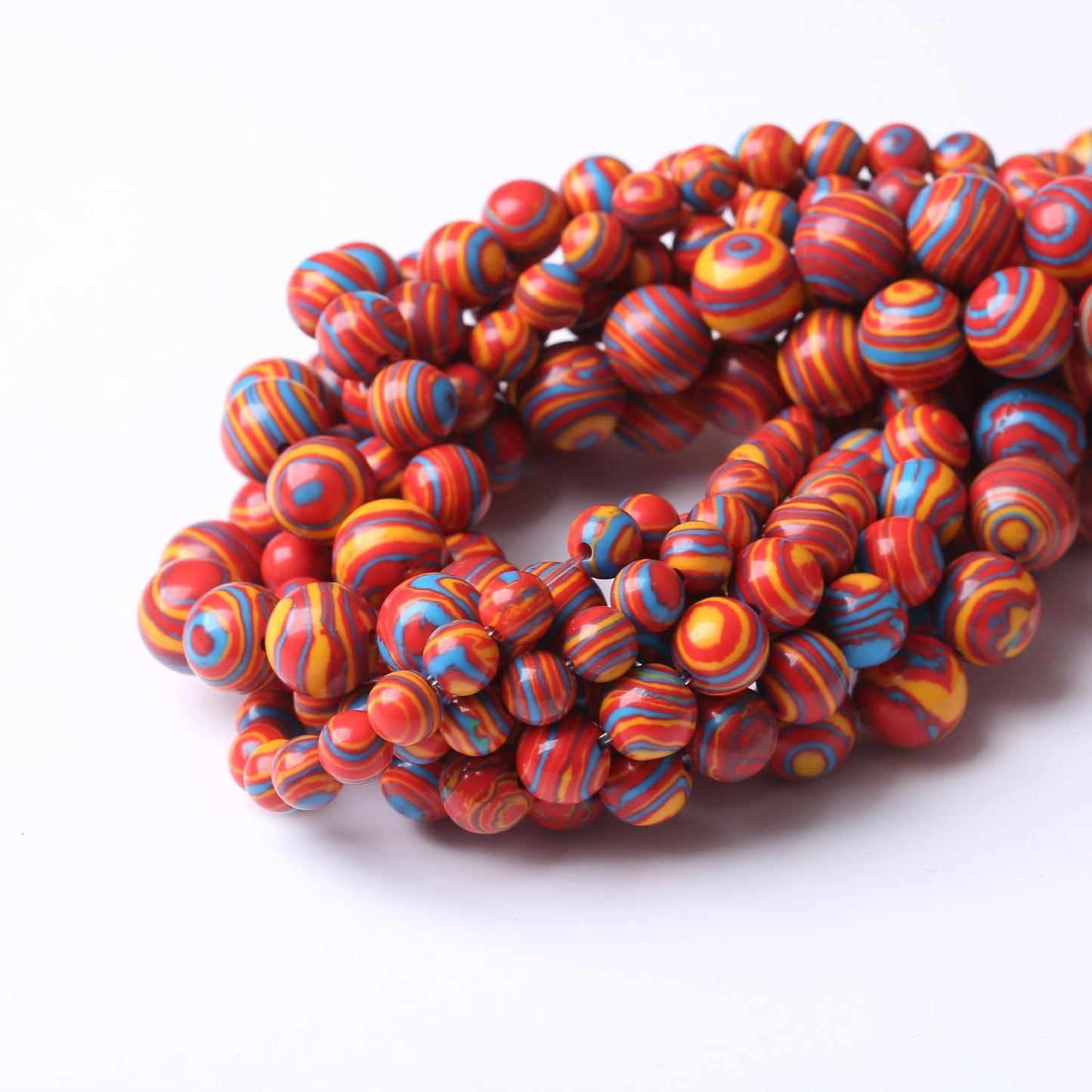 Red Yellow Blue Peacock Turquoise Stone Beads Gemstone Round Crystal Energy Jade Beads Stone Beads for Jewelry Making DIY Bracelet Necklace Jewelry Making 1 Strand 15.5inch 31PCS 12MM