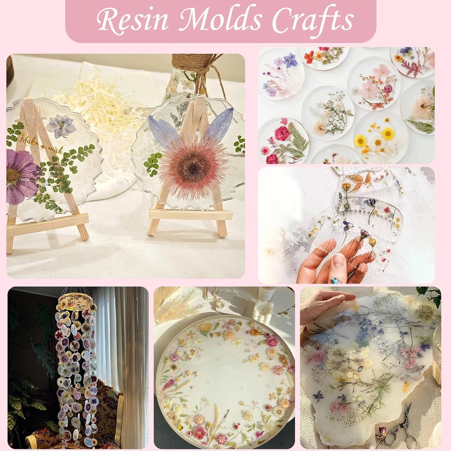 80 Pcs Dried Pressed Flowers for Crafts, Natural with Vibrant Colors & Various Shapes, Exquisite Arrangement for Resin, DIY, Jewelry, Candle & Soap Making – Tweezers Included