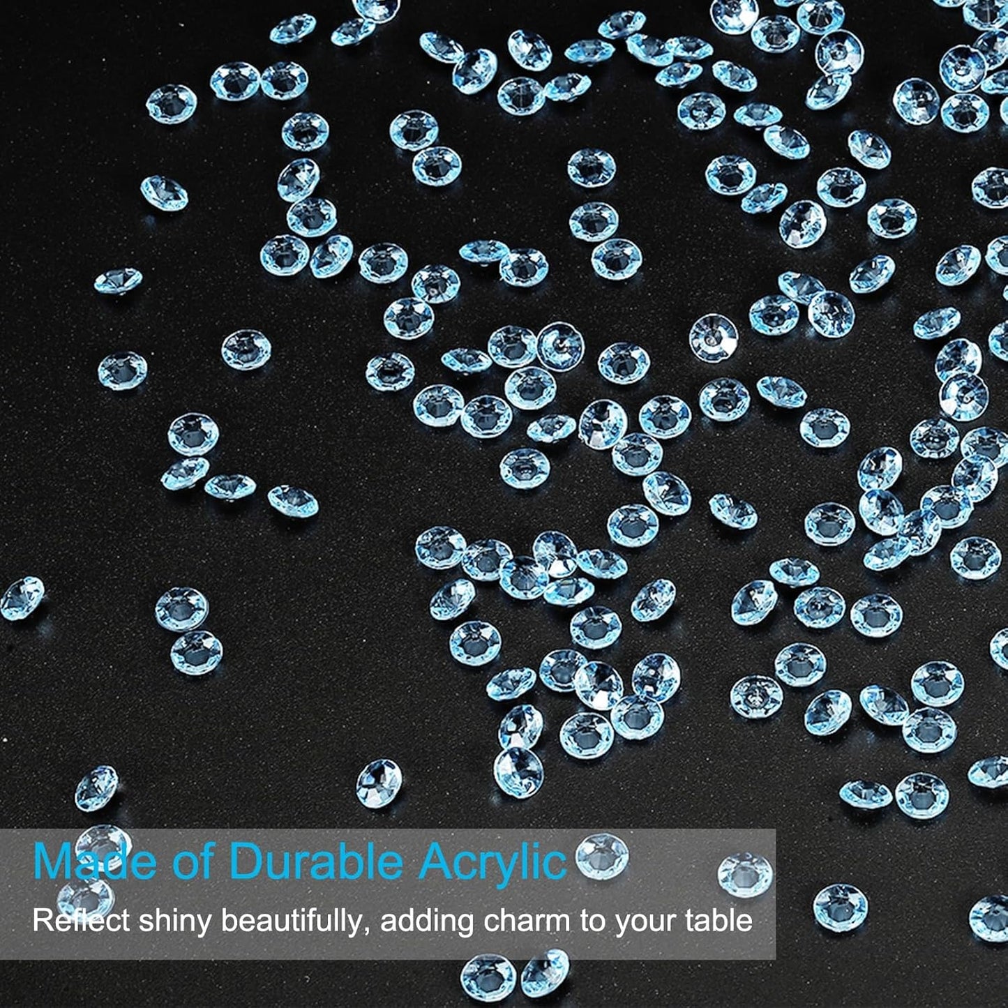 PATIKIL 4000 Pcs Wedding Table Scatter Confetti Crystals 6mm Acrylic Diamonds Vase Fillers Gems for Table Centerpiece Decorations Party Vase Beads, Light Blue