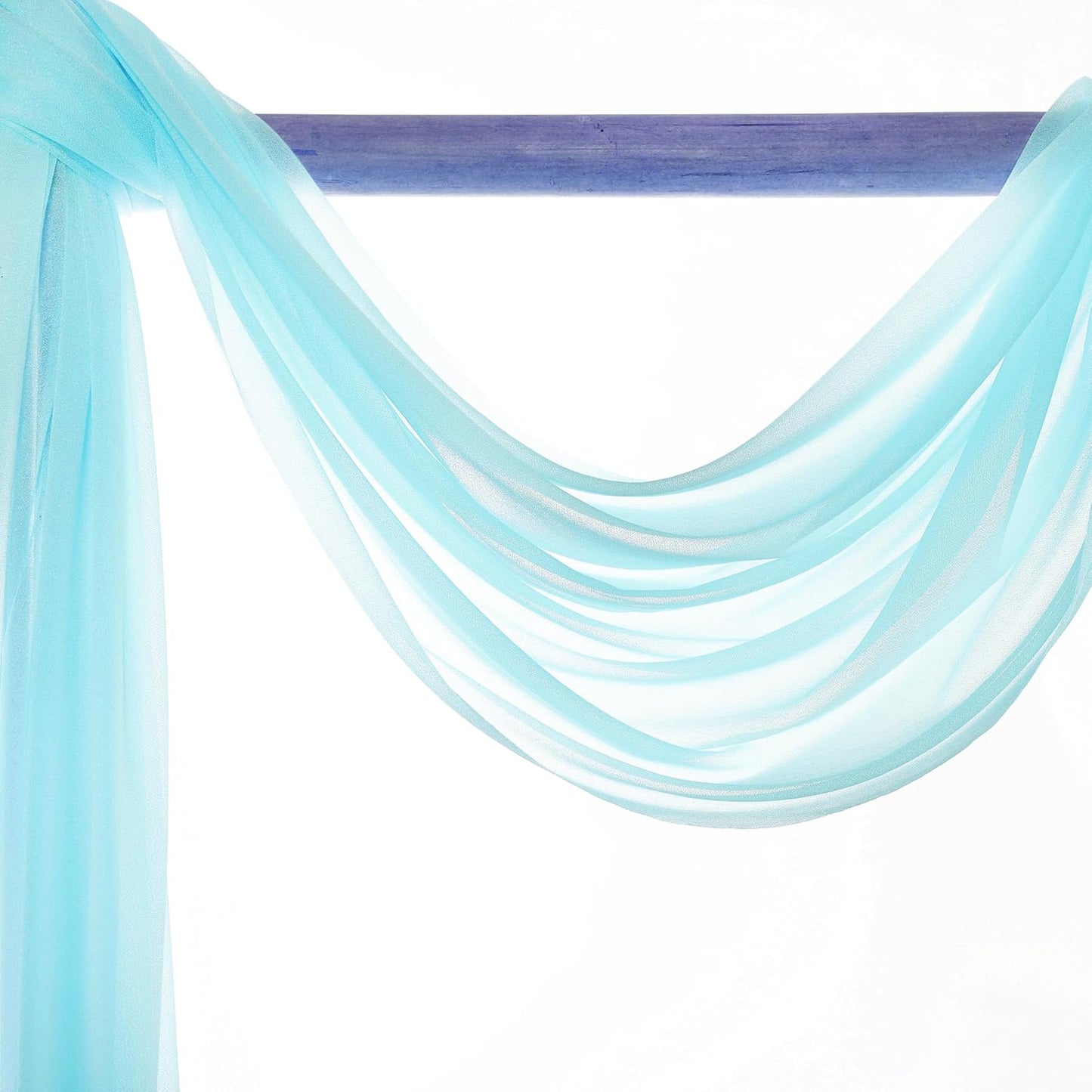 VDS Pack of 3 Panel (30 Inch X 20 Feet) Wedding Arch Draping Fabric Sheer Chiffon Fabric Drapery for Wedding Ceremony Reception Swag Backdrop Canopy Chuppah ARBO Altars Decoration (Teal)