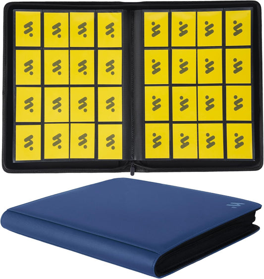 Premium 1000+ Pockets Card Binder,16 Pockets Trading Card Binder Ringless Side Loading Trading Card Album Folder for TCG -Blue
