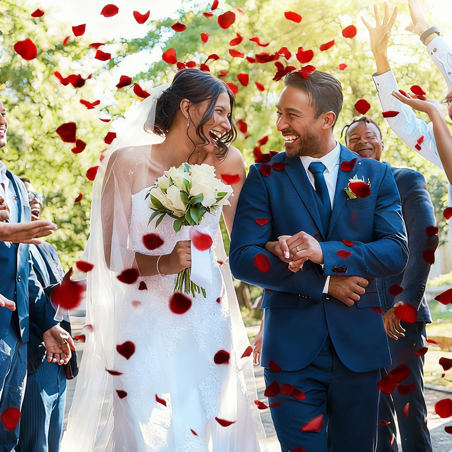 Silk Rose Petals Burgundy 300pcs - Bulk Faux Flower Petals for Wedding Decor, Dinner Table Scatter, Party Confetti, Bridal Shower, and Night Decoration