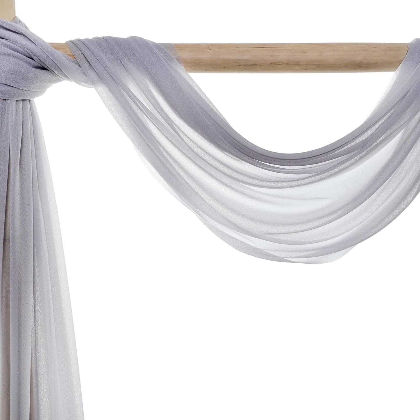 VDS Pack of 1 Panel (30 Inch X 40 Feet) Wedding Arch Draping Fabric Sheer Chiffon Fabric Drapery for Wedding Ceremony Reception Swag Backdrop Canopy Chuppah ARBO Altars Decoration (Cool Grey)