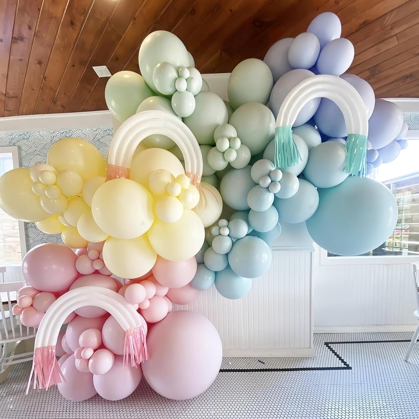 95pack Pastel Balloons Different Size 18/12/10/5 Inch Pastel Balloon Garland Arch Kit for Graduation, Wedding, Birthday, Princess Theme, Easter, Baby Shower, Anniversary Party Decorations