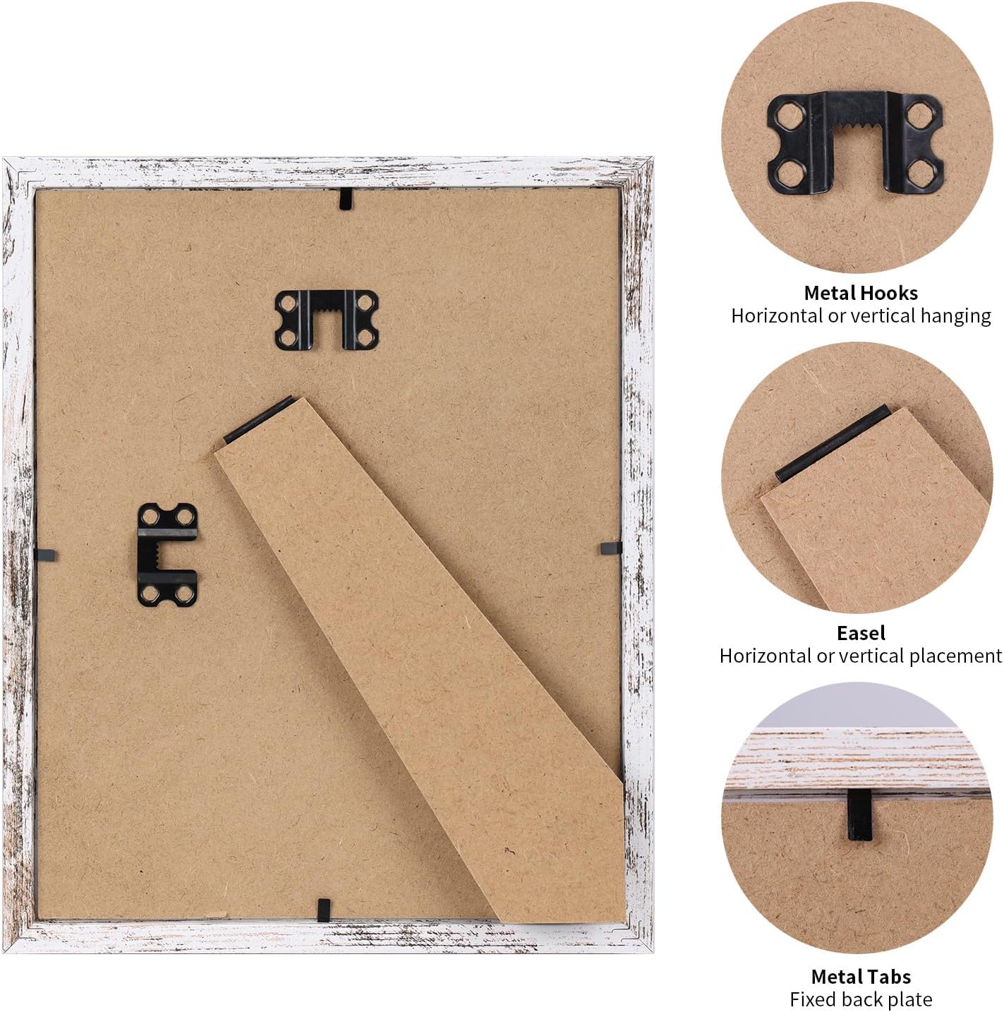 PETAFLOP Wooden Bulk 8x10 Picture Frame Set of 18, White Distressed Photo Frames Fits 8 by 10 for Wall or Tabletop Display