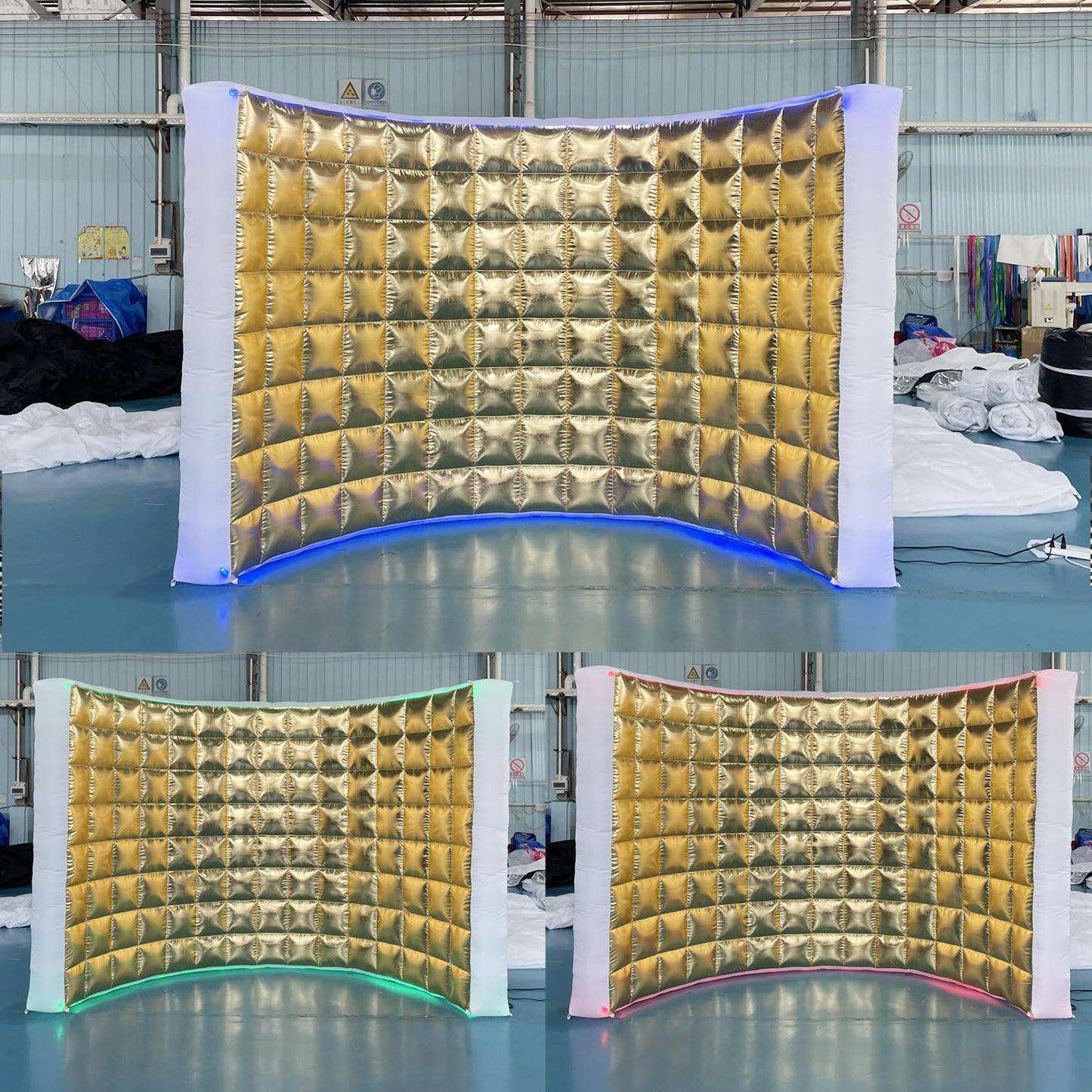 SAYOK Inflatable Photo Booth Wall (Gold, 119' 'x 59''x 91'') Selfie Booth Backdrop, Photo Booth Enclosure Inflatable Photo Shoot Background Golden Wall for Wedding Party Exhibition Event