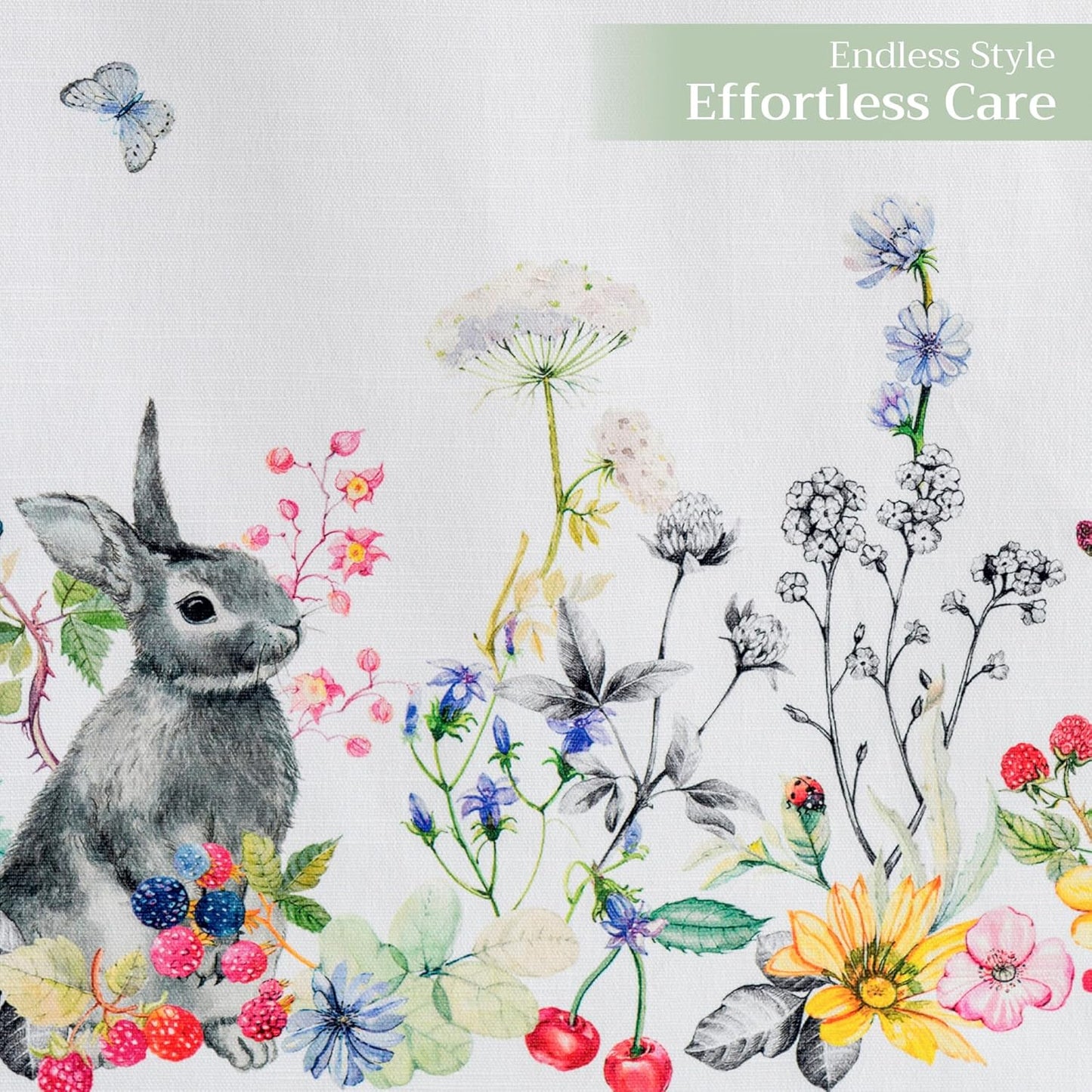 Maison d' Hermine Table Runner 100% Cotton Single Layer Table Runners 108 inches Long Decorative for Kitchen Dining Party Baby Shower Wedding Bridal Shower Spring Summer (Printemps, 14.50" x 108")