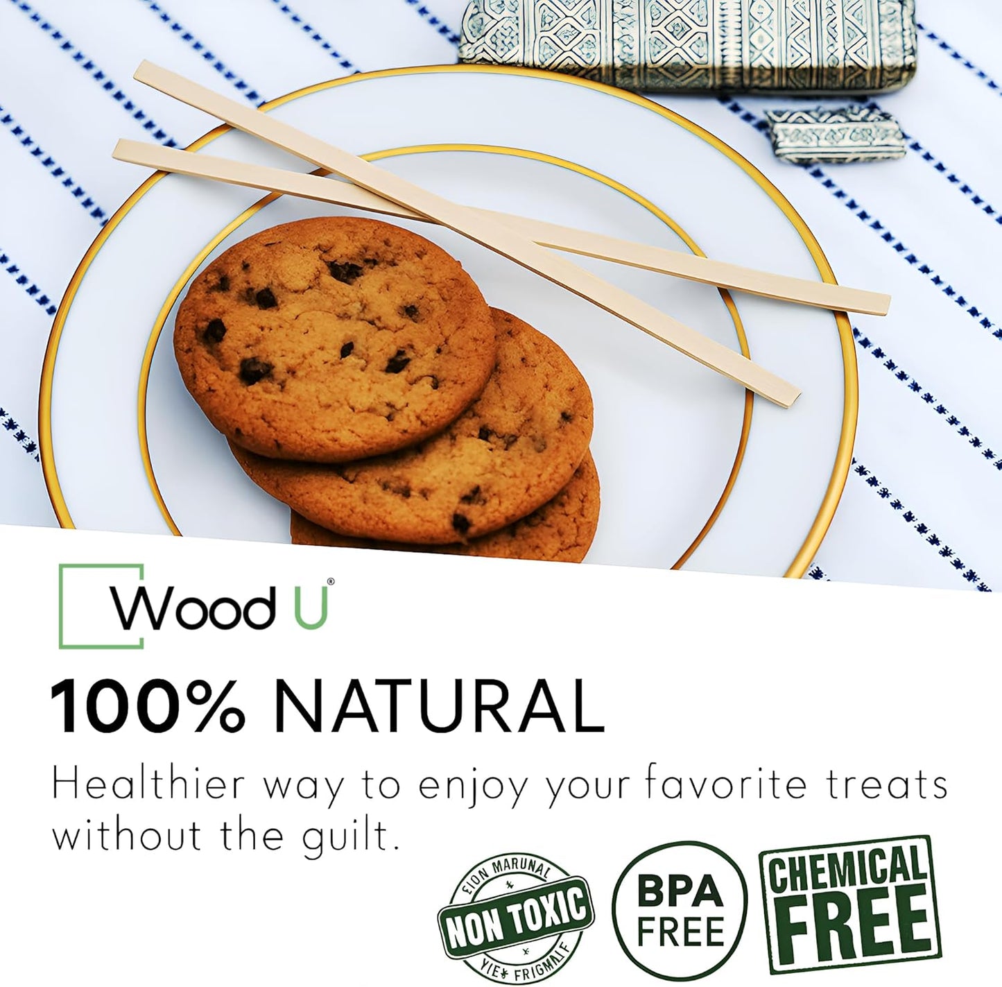 Premium 7" Wooden Coffee Stir Sticks - Eco Friendly Square-End Coffee Stirrers Sticks 1000-Pack