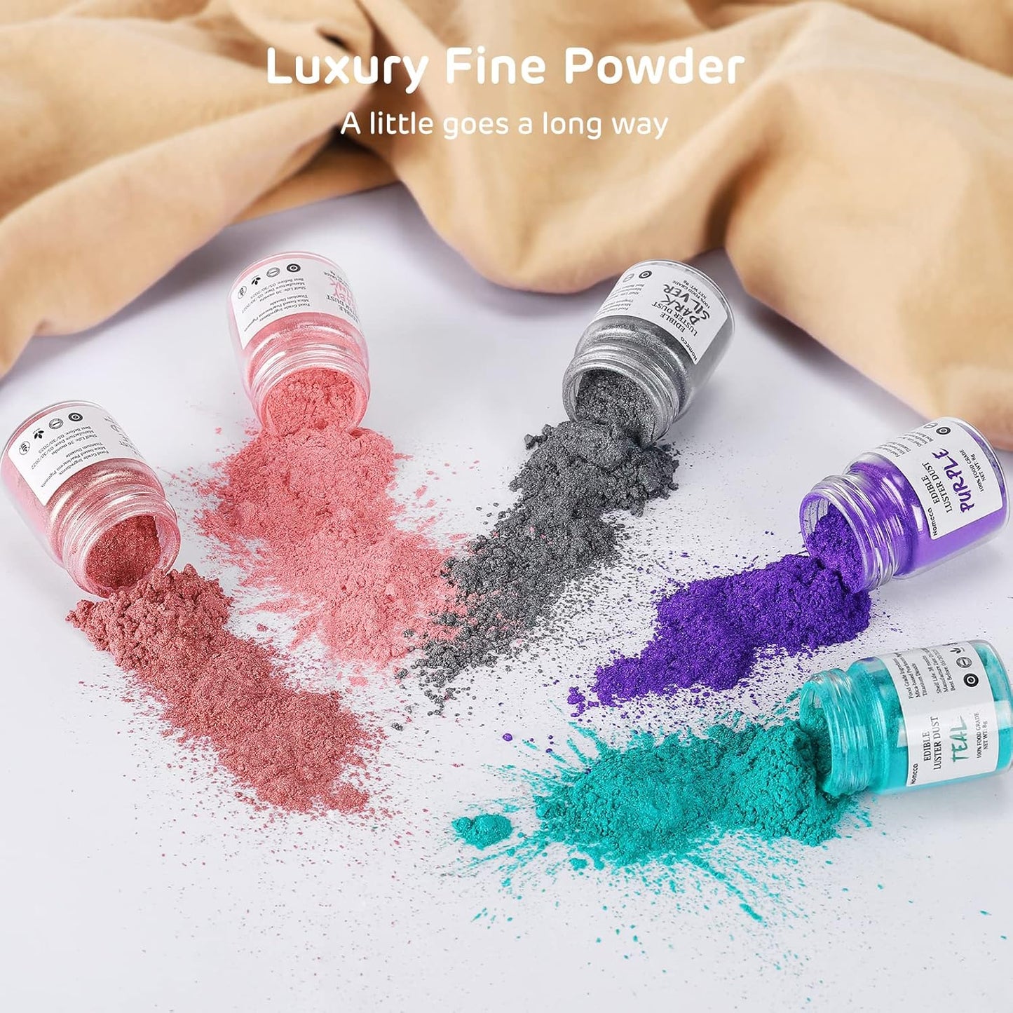 Nomeca Edible Luster Dust, 8 Grams Food Grade Shimmer Gold Cake Dust Metallic Food Coloring Powder for Cake Decorating, Baking, Fondant, Gumpaste, Chocolate, Candy, Drinks, Cookies - Rose Gold