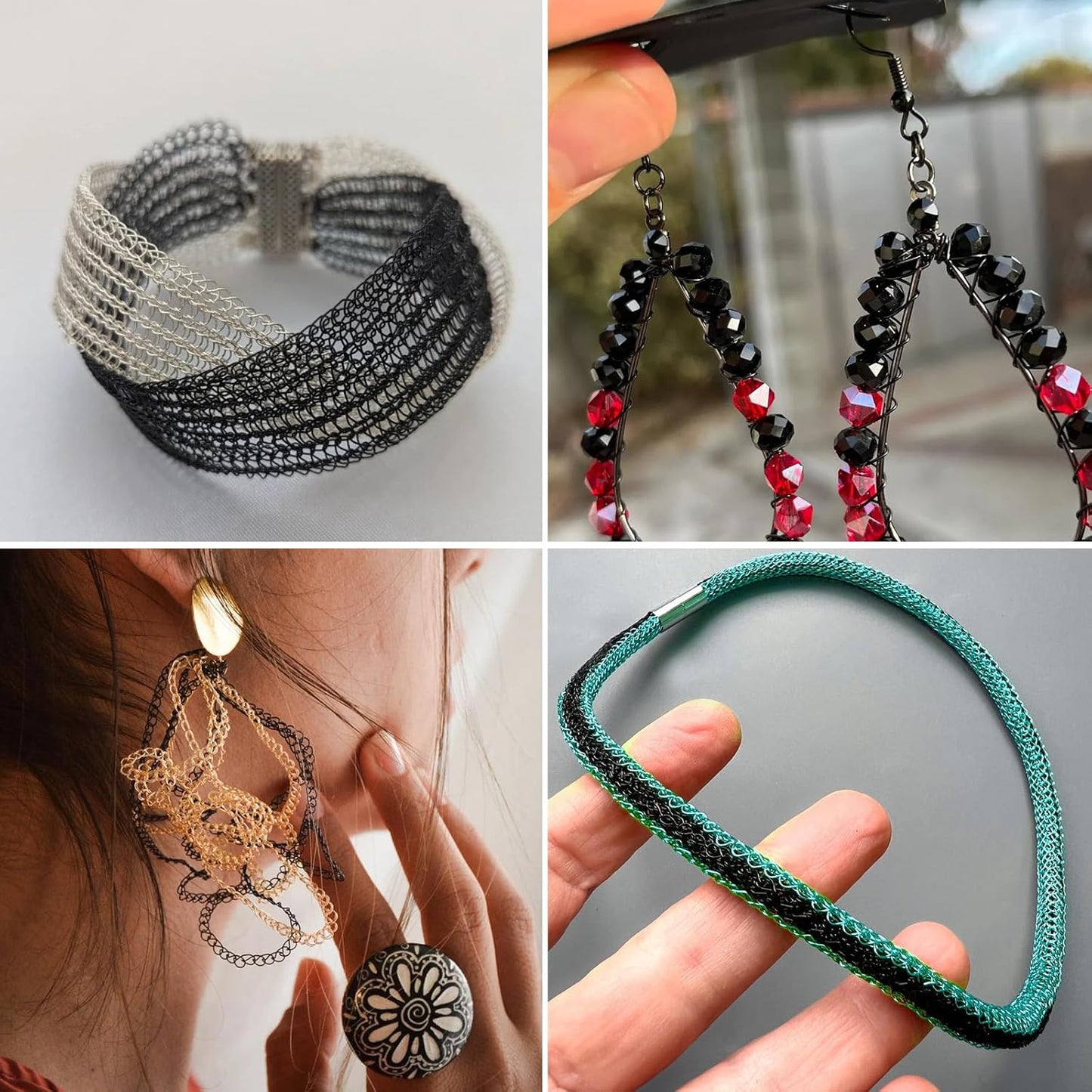 262FT Jewelry Wire 24 Gauge Tarnish-Resistant Copper Beading Wires Roll Bulk for DIY Crafts Jewelry Making, Black Wire