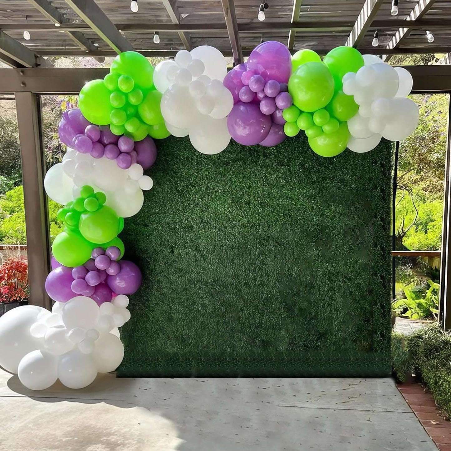 Green Purple White Balloons, 50pcs Green Purple Silver Balloons, Silver White Purple Balloon for Birthday Boys Baby Shower Toy Theme Party Wedding Graduation Bachelorette Anniversary Decorations