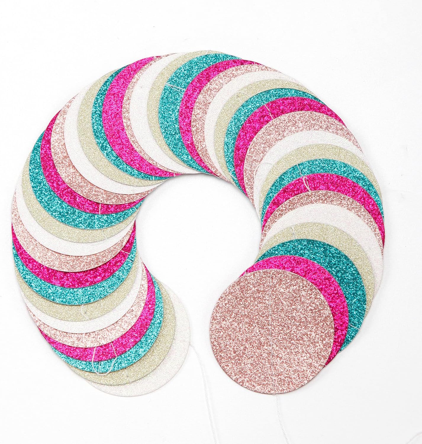 Teal Rose-Gold Champagne Party-Decorations Streamers - 52Ft Popular Girls Birthday Hanging Paper Garland Banner,Baby Bridal Shower Music Wedding Bachelorette Engagement Disco Supplies Decor Hugtmr