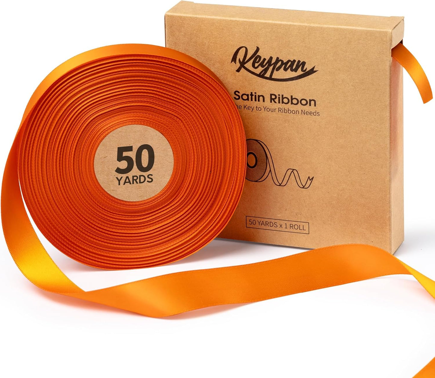 Orange Satin Ribbon 7/8 Inch x 50 Yards Double-Faced for Bows Crafts Gift Wrapping Christmas Flower Bouquet Fall Wedding