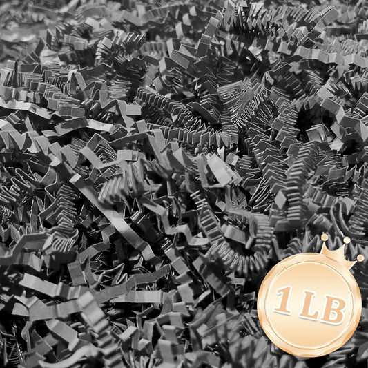 Zankubom 1 LB Grey Crinkle Cut Paper Shred Filler Great for Gift Wrapping, Grey Basket Fillers, Birthday, Gift Wrapping, Anniversary, Halloween Thanksgiving Christmas Party Decor Filling Supplies