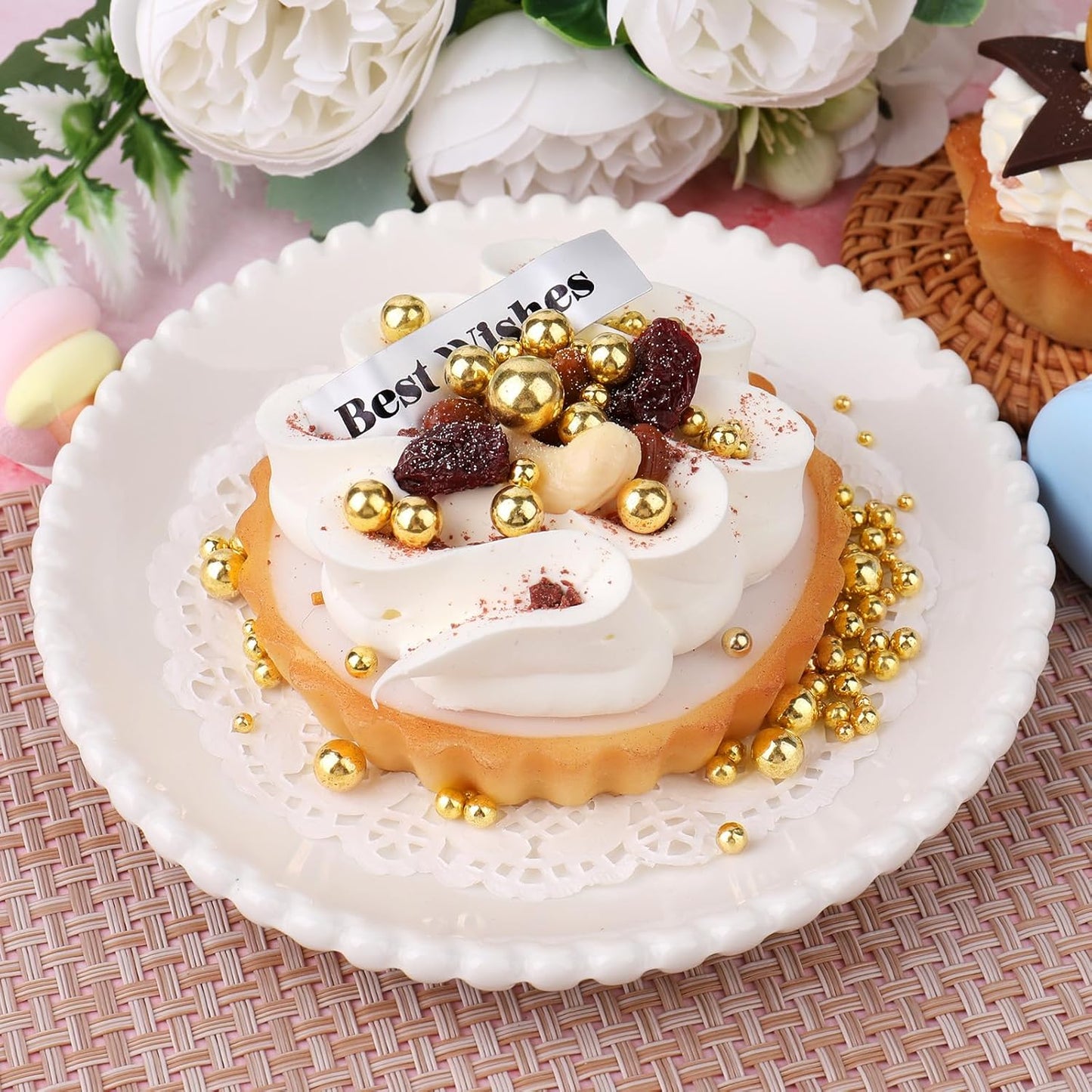 Pearl Sprinkles for Cake Decorating, 11.3 Oz Edible Pearls Sugar 4 Colors Gift Box Set for Baking Cookie Ice Cream Cupcake Toppings