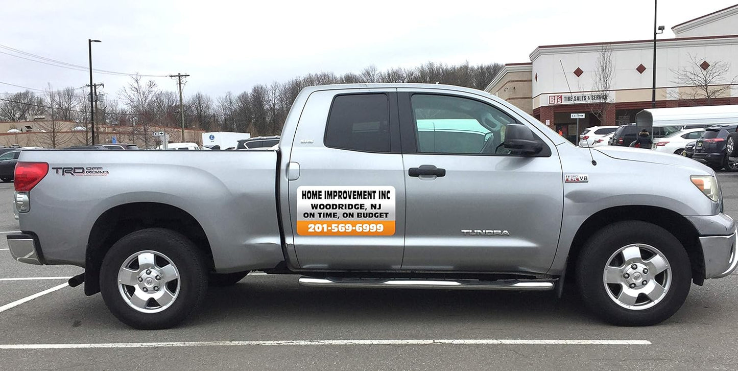 Car Magnet Signs Custom - 24"x12" (Set of 2), 30-mil Thickness with Rounded Corners (Orange)