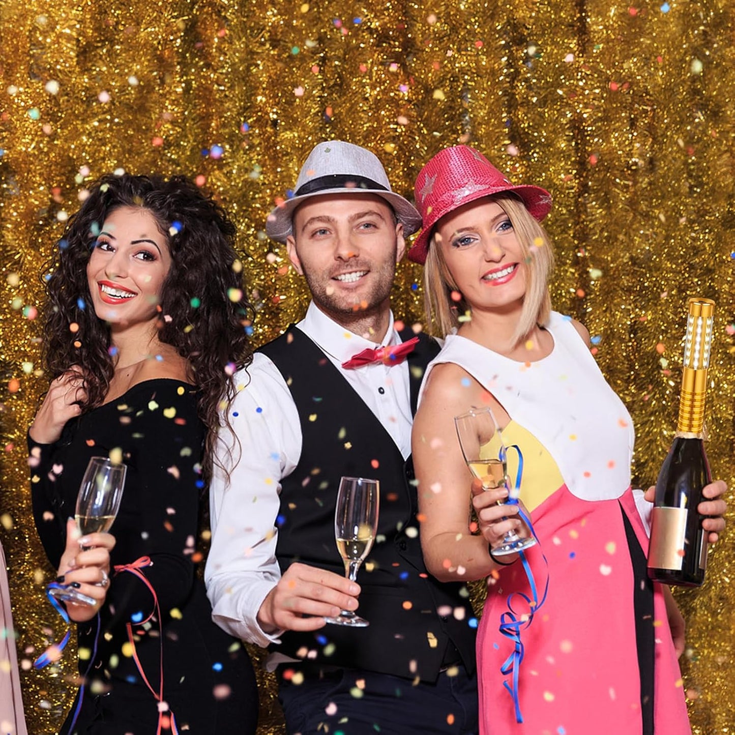 4 Pieces LED Strobe Baton Light Rechargeable Bottle Service Sparklers Stick Reusable Champagne Bottle Handheld LED for Club Stage Nightclub Party Concert Event Bar Outdoor - Gold