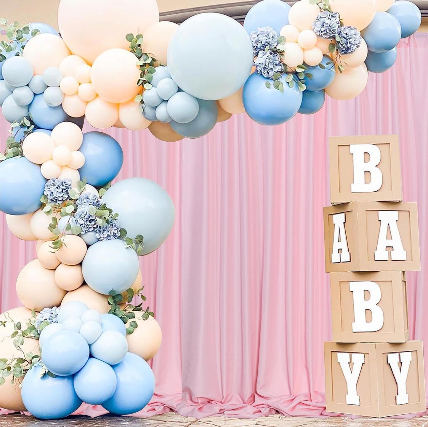 MEETSKY Pink Backdrop Curtain for Parties Baby Shower Pink Photo Curtains with Rod Pockets Backdrop Drapes Privacy Fabric Decoration for Wedding Birthday Gril Party Home Decor, 5ft x 8ft, 2 Panels