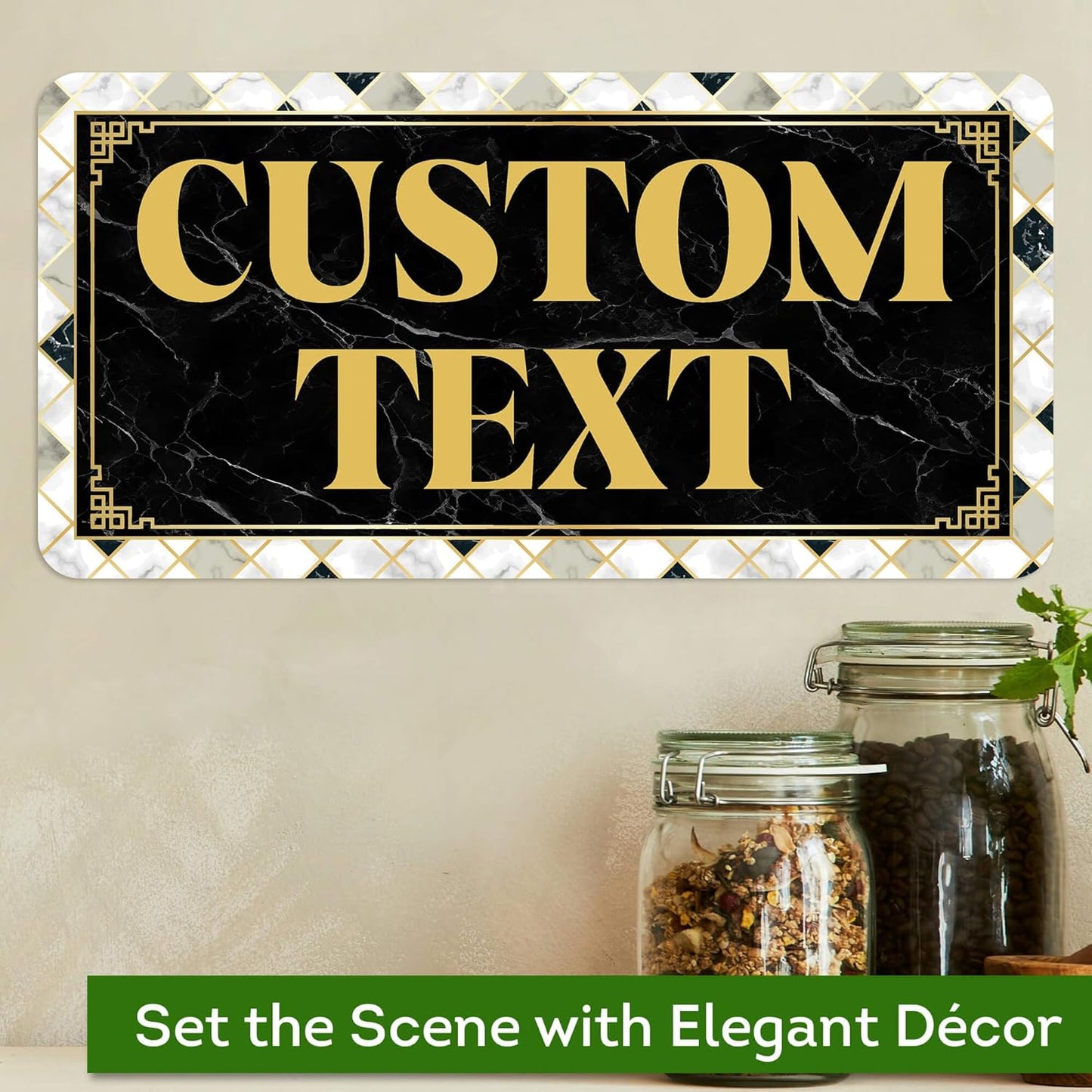 Custom Sign, Custom Street Sign, 11 Font Colors, 13 Font Styles, 4 Hole Options, 22 Sizes, 6x12 Inches, Rust Free DiBound, Fade Resistant, Made in USA by My Sign Center (Marble Tile)