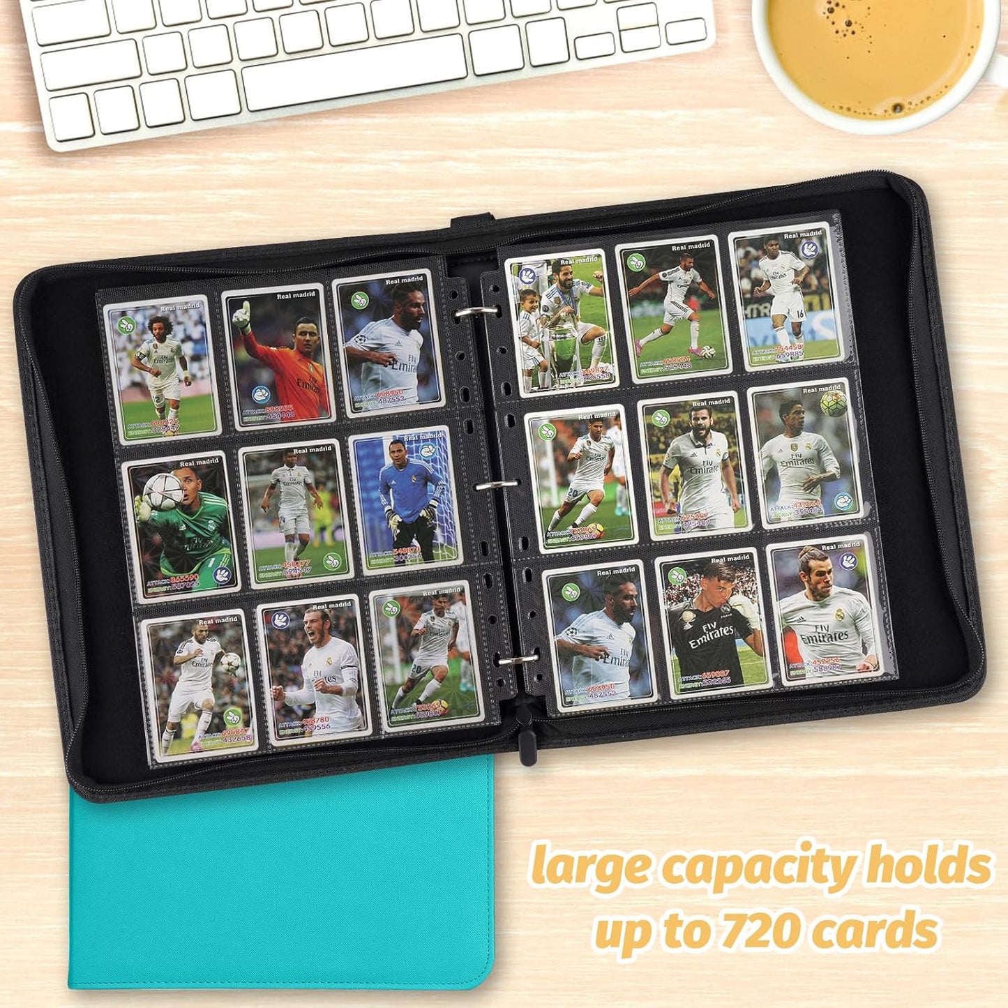 Trading Card Binder, Card Collection Binder Album Folder with 720 Side Loading Pockets, 9 Pocket Trading Card Album Folder for TGC,MTG, Baseball Cards, Yugioh