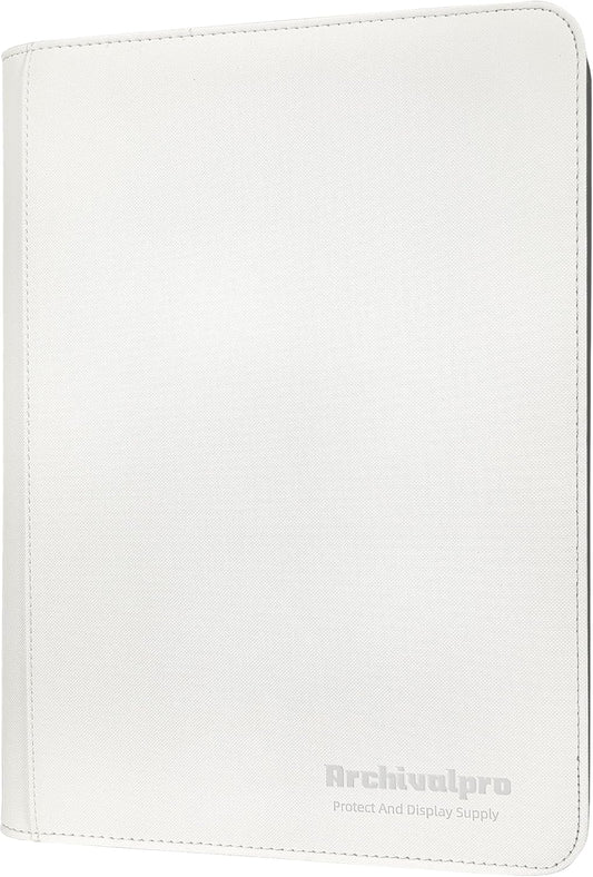 9 Pockets Premium Card Binder 360 Cards Trading Card Binders Zip Card Storage Display Album(9 Pocket 360 Card Slot,White)