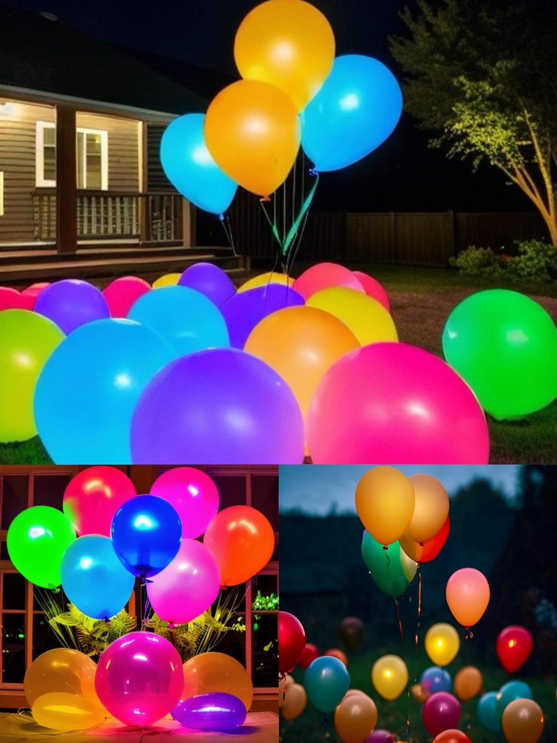 GiftExpress Mini LED Ballon Lights - 100 Pieces & 48+ Hours of Flashing Multicolor Glow for Balloons, Light Up Easter Egg, Xmas Decor Waterproof Bright Blinking Light Up Ball for Party Decoration