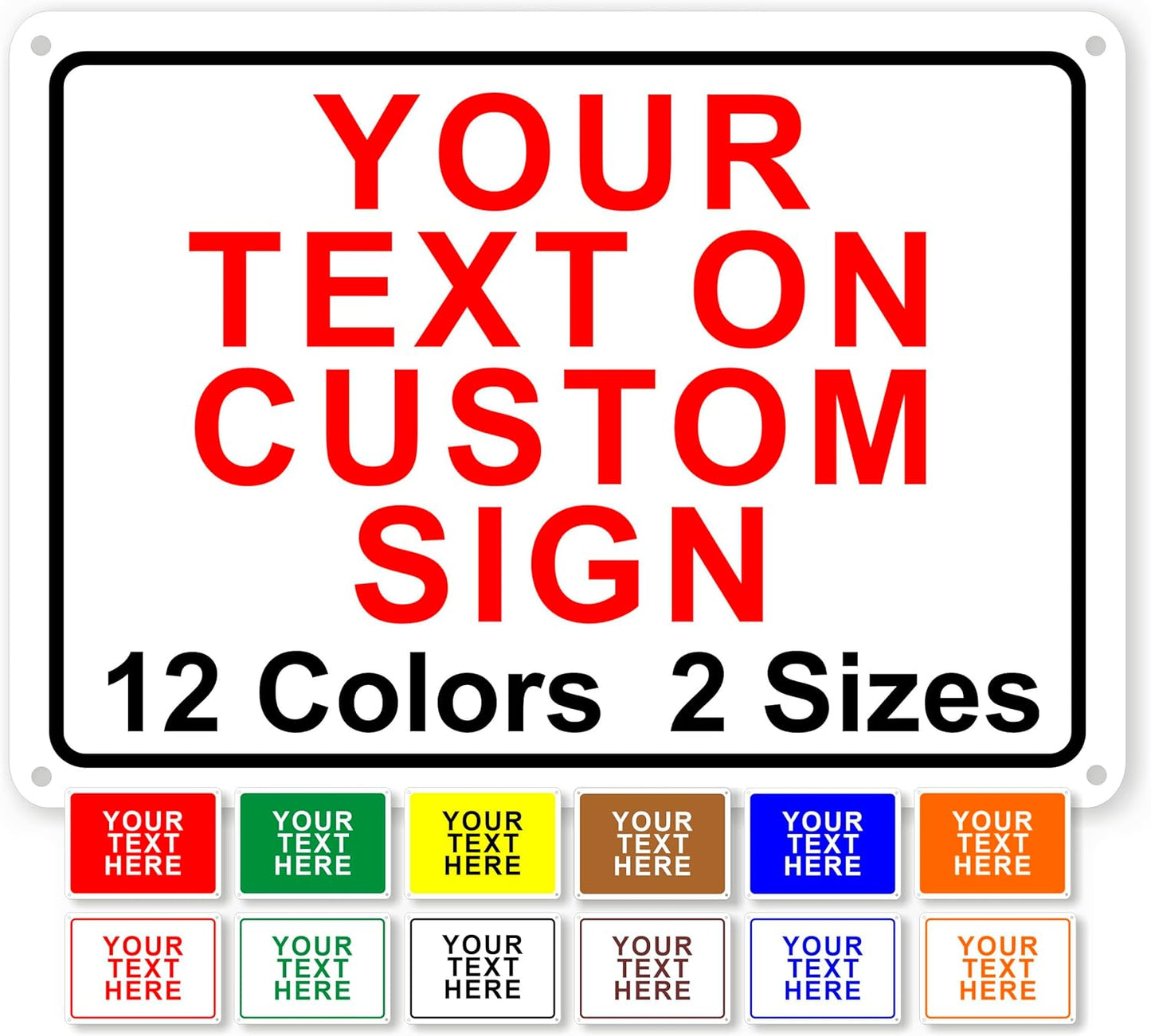 Custom Signs Outdoor Metal for Home Office Business, Personalized, Door, Porch, Delivery, Man Cave, Shop, Garage, Street. For Outside or Inside Use. Our Metal Signs Are UV Printed Solid Aluminum (Border, 12x18 inches)