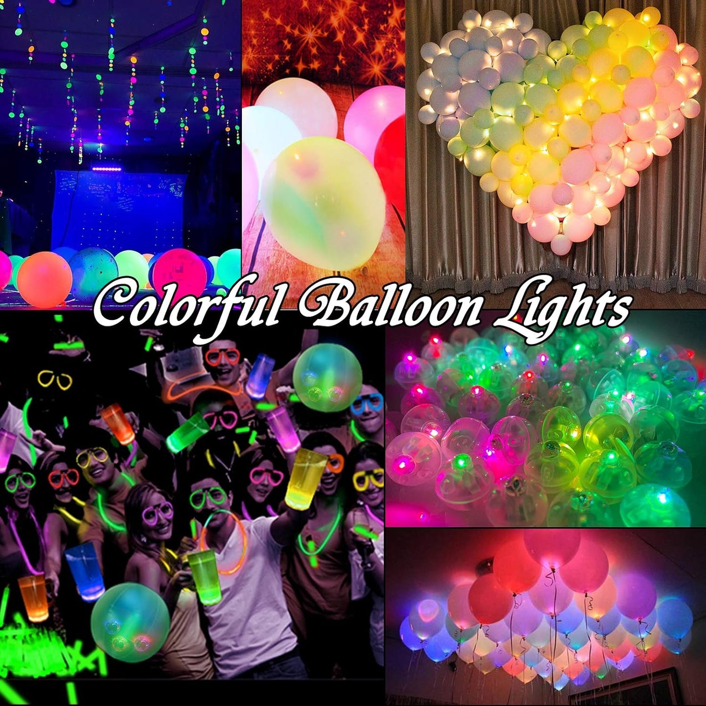 100pcs Yellow LED Balloon Light, Tiny Led Lights Round LED Ball Lamp for Balloons Birthday Party Event Fun Indoor Outdoor Wedding Decoration Halloween Christmas Supplies
