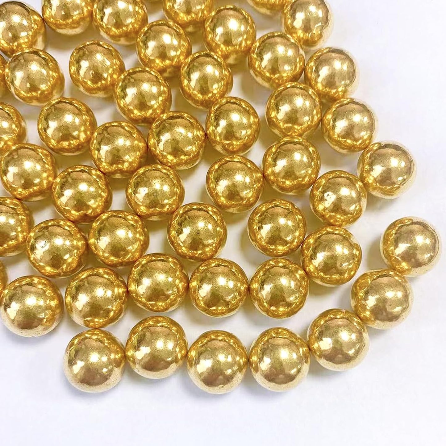 Sentovac 14mm Gold Pearl Sprinkles Large Edible Cake Decorating Sugar Candy Cookie Cake Cupcake Topper Ice Cream Baking Decorations Halloween Christmas Valentines Wedding Supplies