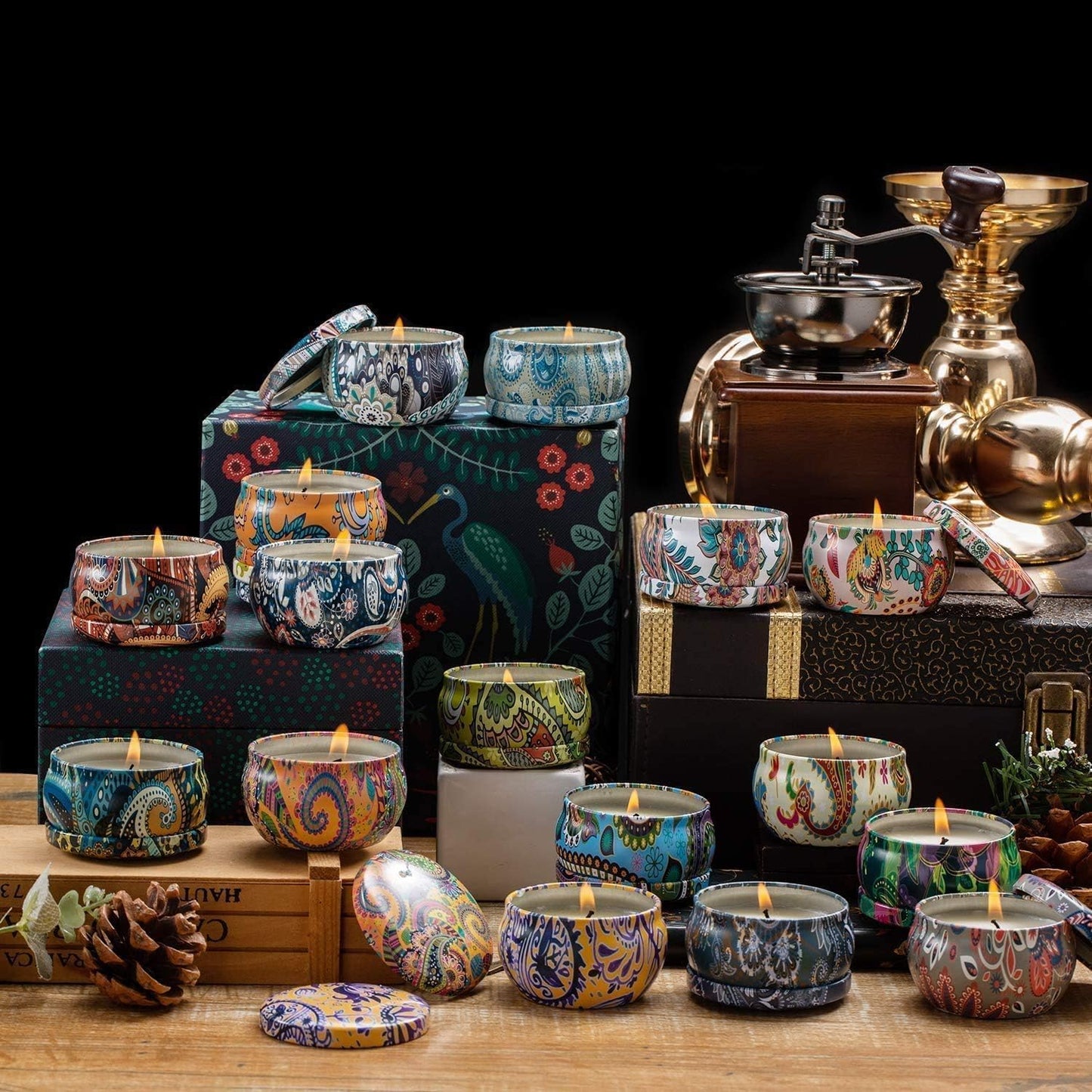 Set 16 Pack Scented Candles Gifts Soy Wax Travel Tin Jar Candles for Home 2.5 OZ Scented Candles for Mom for Christmas, Birthday, Thanksgiving, Mother's Day…