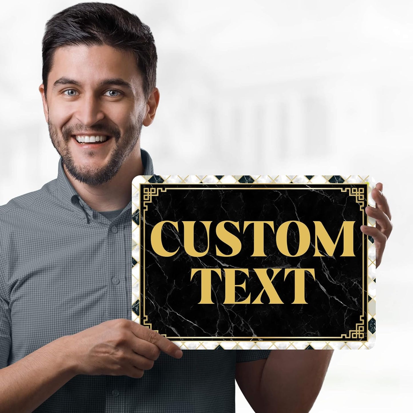 Custom Sign, Custom Street Sign, 11 Font Colors, 13 Font Styles, 4 Hole Options, 22 Sizes, 10x14 Inches, Rust Free DiBound, Fade Resistant, Made in USA by My Sign Center (Marble Tile)