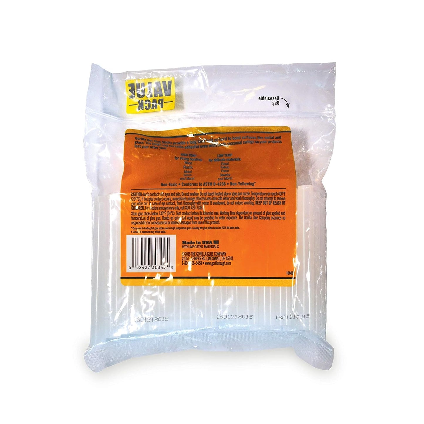 Gorilla Hot Glue Sticks, Clear Glue, Mini Size 4" Long x 0.27" Diameter, 75 Count (Pack of 1) - Safe for All Temperatures with Extended Working Time