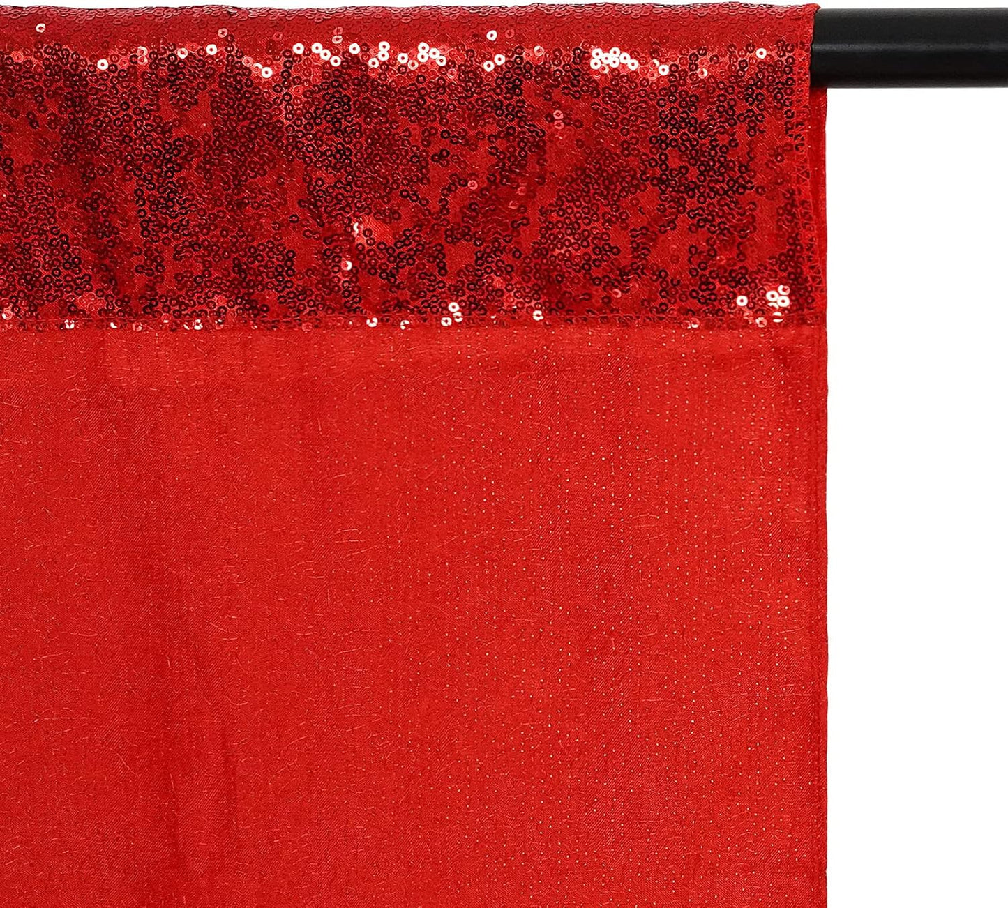 Poise3EHome 7Ft x 7Ft Red Sequin Backdrop, Glitter Thick Satin Sequin Background Drapes, Sparkly Opaque Photography Curtain Backdrop for Wedding Party Holiday Festival Decor