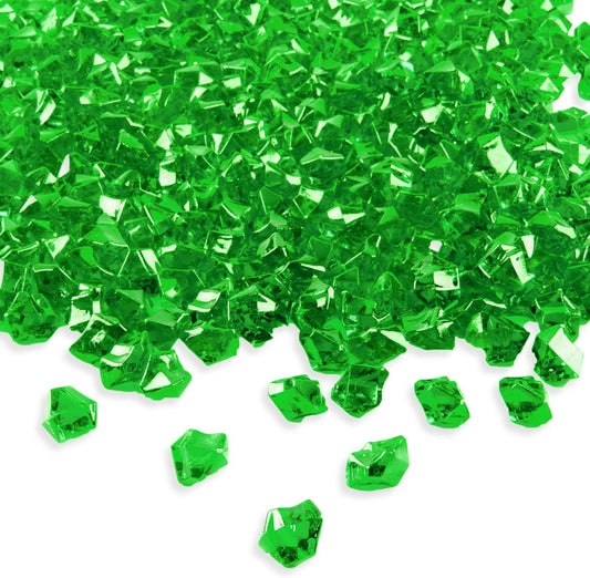 Super Z Outlet Acrylic Color Ice Rock Crystals Treasure Gems for Table Scatters, Vase Fillers, Event, Wedding, Arts & Crafts, Birthday Decoration Favor (190 Pieces) (Apple Green)