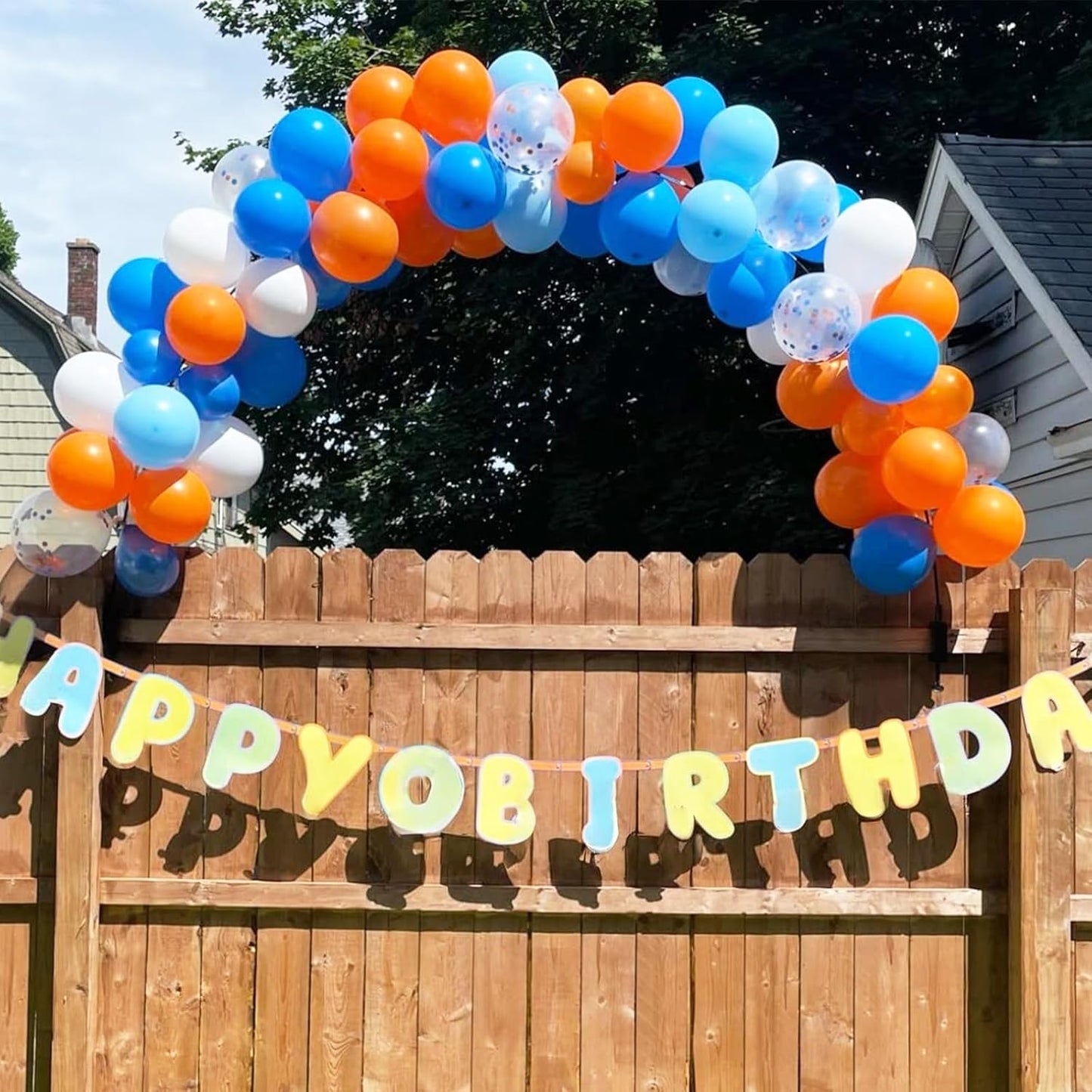 12 Inch Latex Balloons - Orange, Blue, White - Party Pack for Kids Birthday, Baby Shower, Outer Space Theme Decoration