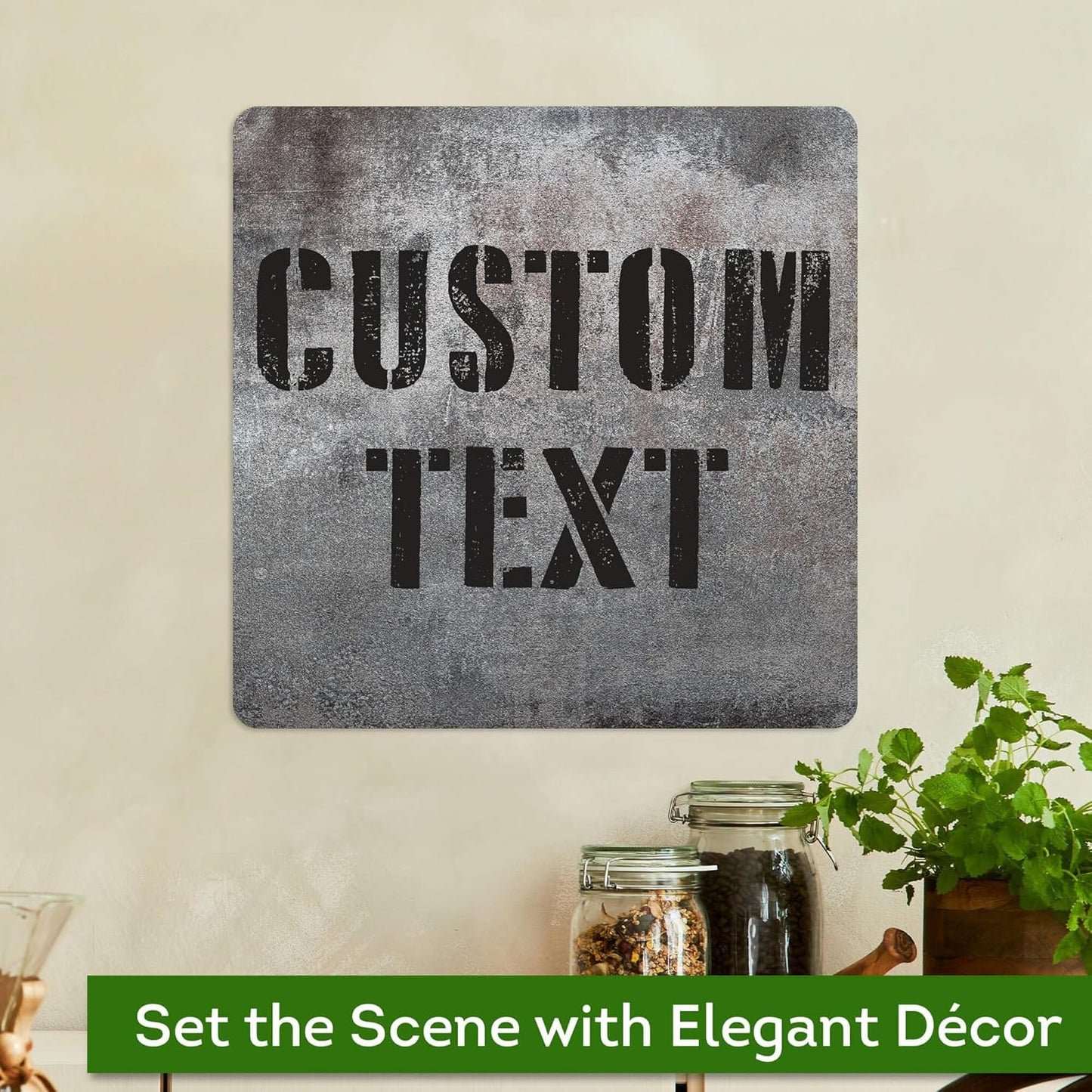 Custom Sign, Custom Street Sign, 11 Font Colors, 13 Font Styles, 4 Hole Options, 22 Sizes, 12x12 Inches, Rust Free DiBound, Fade Resistant, Made in USA by My Sign Center (Grunge Metal)