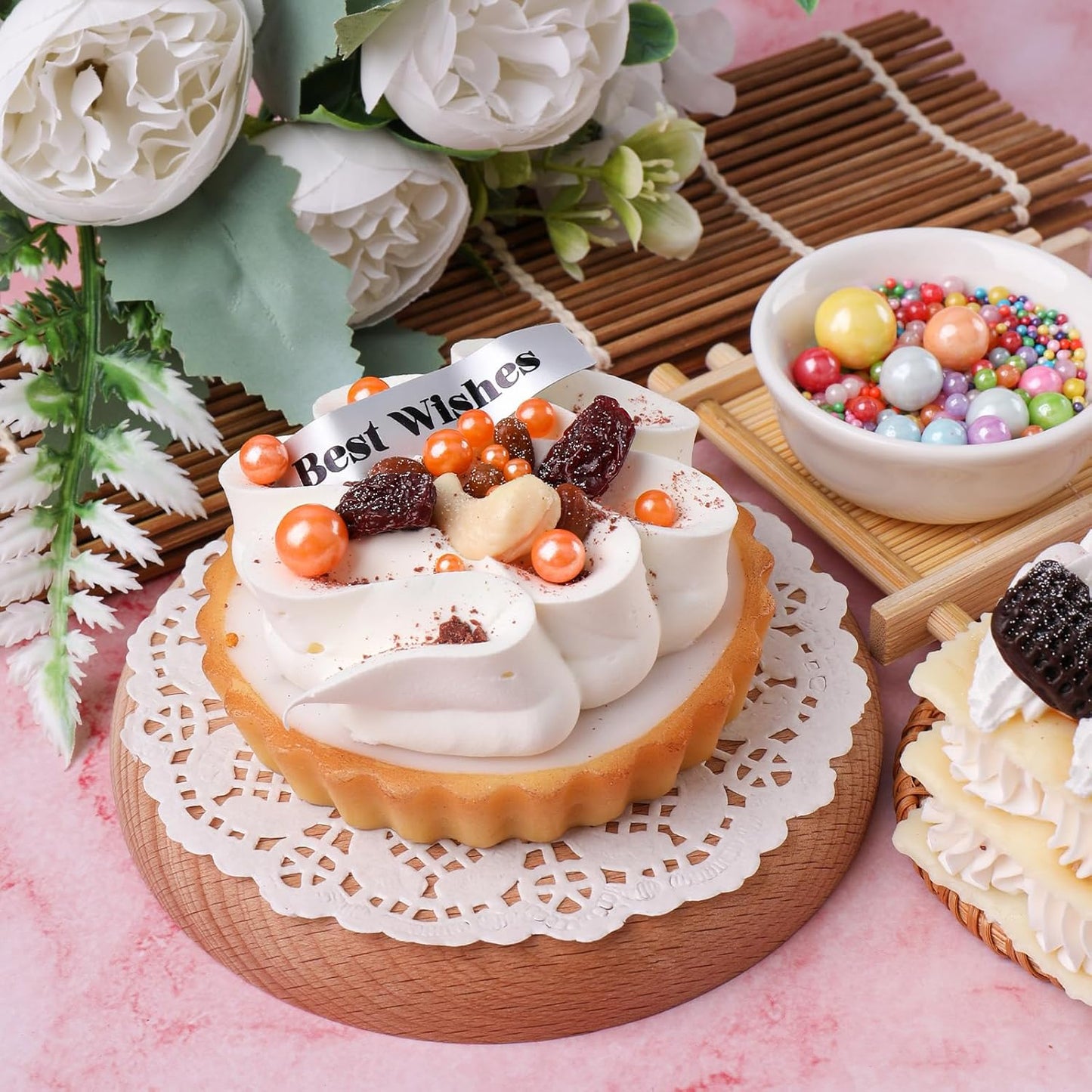 White Pearl Sprinkles for Cake Decorating, 11.3 Oz Edible Pearls Sugar 4 Sizes Gift Box Set for Baking Cookie Ice Cream Cupcake Toppings