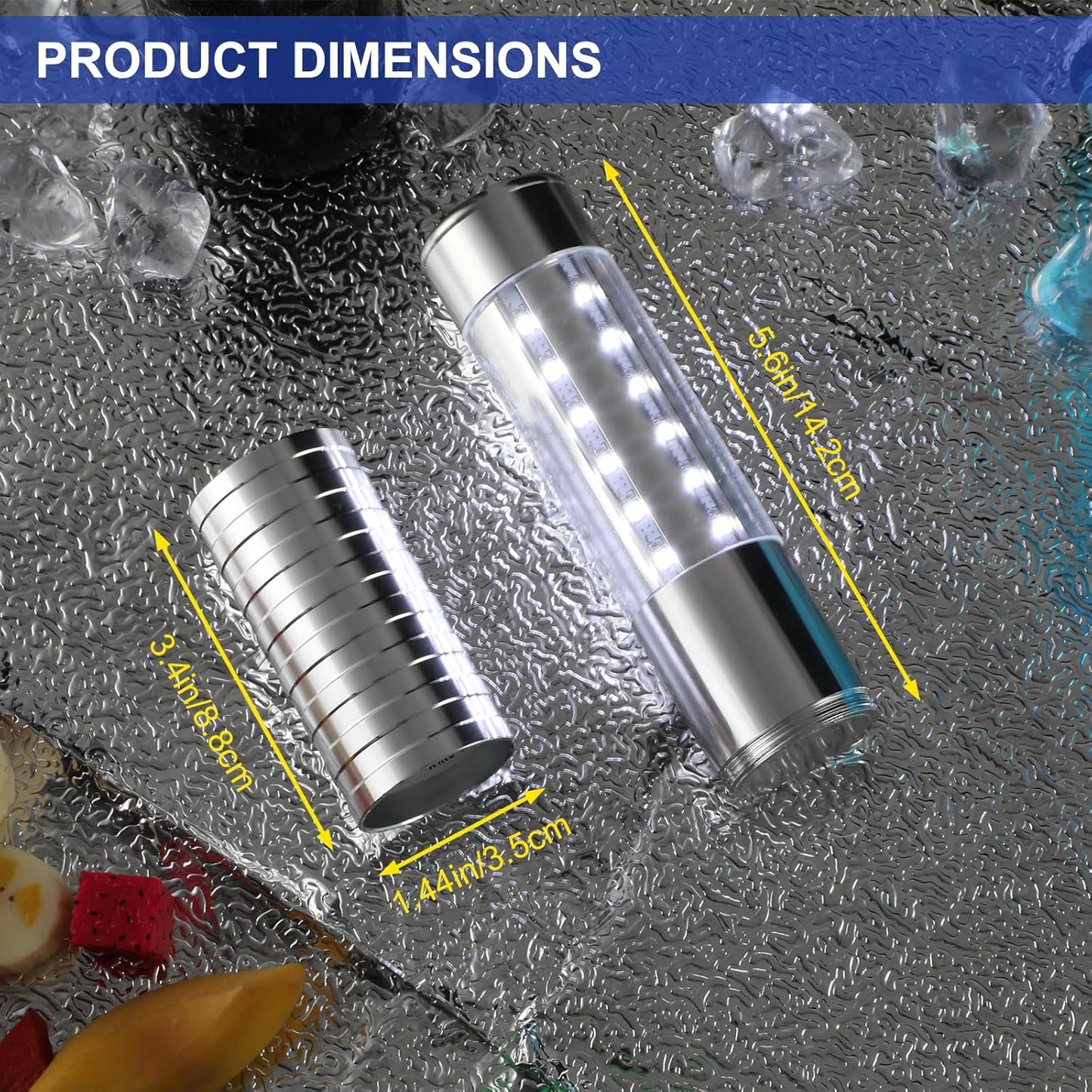 WILON Bottle Service Lights Rechargeable Bottle Service Sparklers Reusable Handheld Girl Lights LED Baton Strobe Light for Parties Bar Club Nightclub Birthday Weddings - 2 Pack