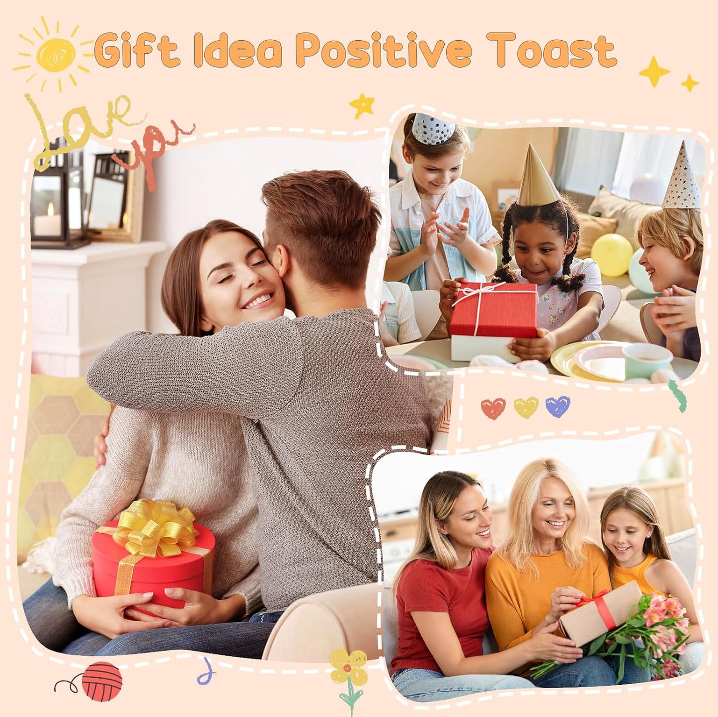 Funny Handmade Toast Gift-Unique Cute Presents for Women & Men,Emotional Cheer Support,Birthday Gifts for Her/Him,Friends,Coworkers,Family