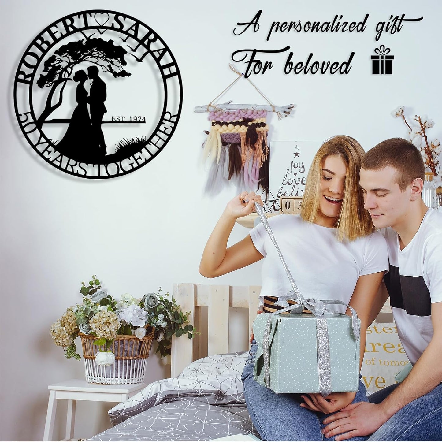 Personalized Tree of Life Metal Sign Wall Art Decor, Custom Wedding Gifts for Couples, Custom Family Name Sign, Christmas Valentine's Day Housewarming Gifts