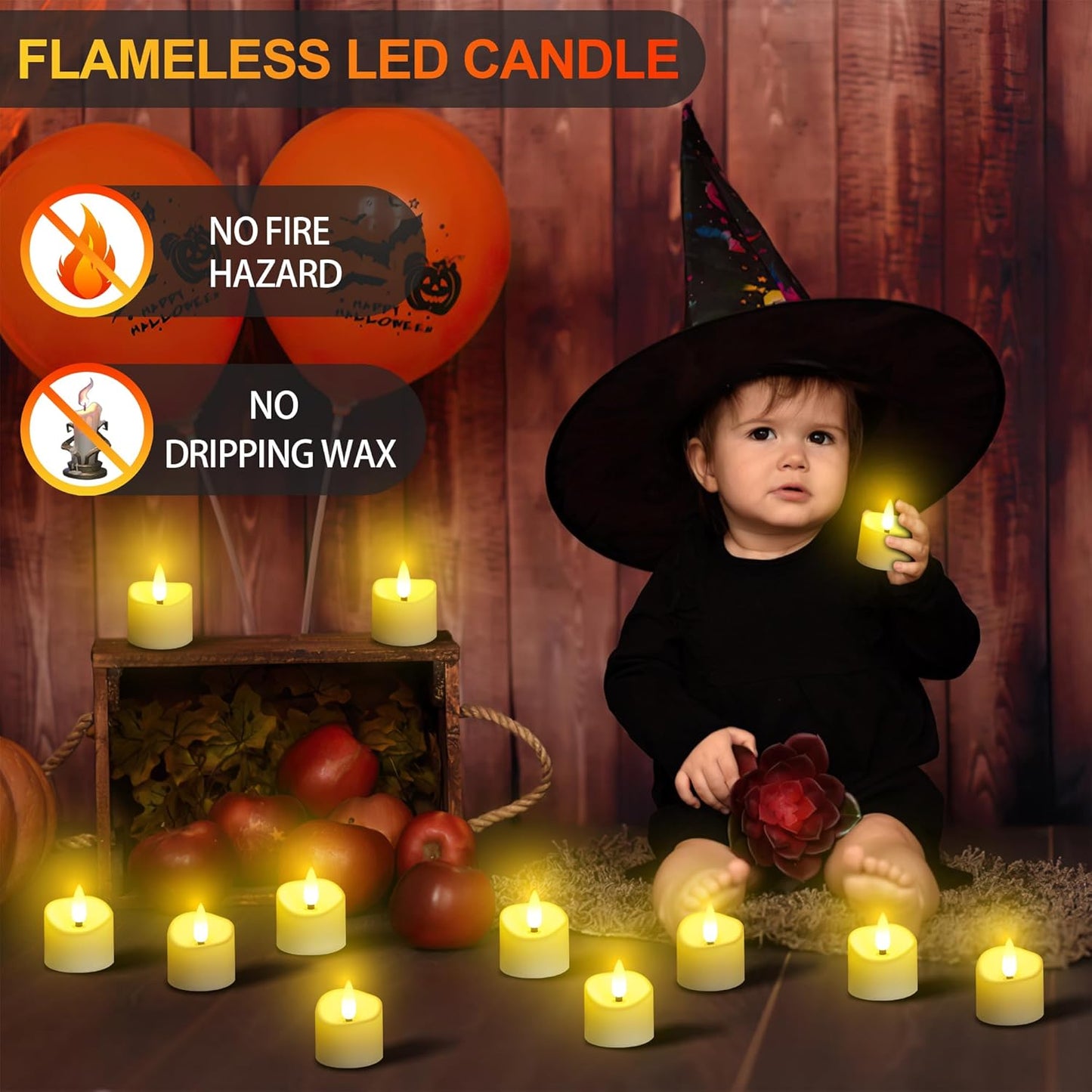 YiaMia Rechargeable Tea Lights with Remote, Flameless LED Candle with 24H Cycle Timer, Battery Operated Tea Lights for Votive, Weddings, Parties, Halloween, Christmas, Home Decoration (12)