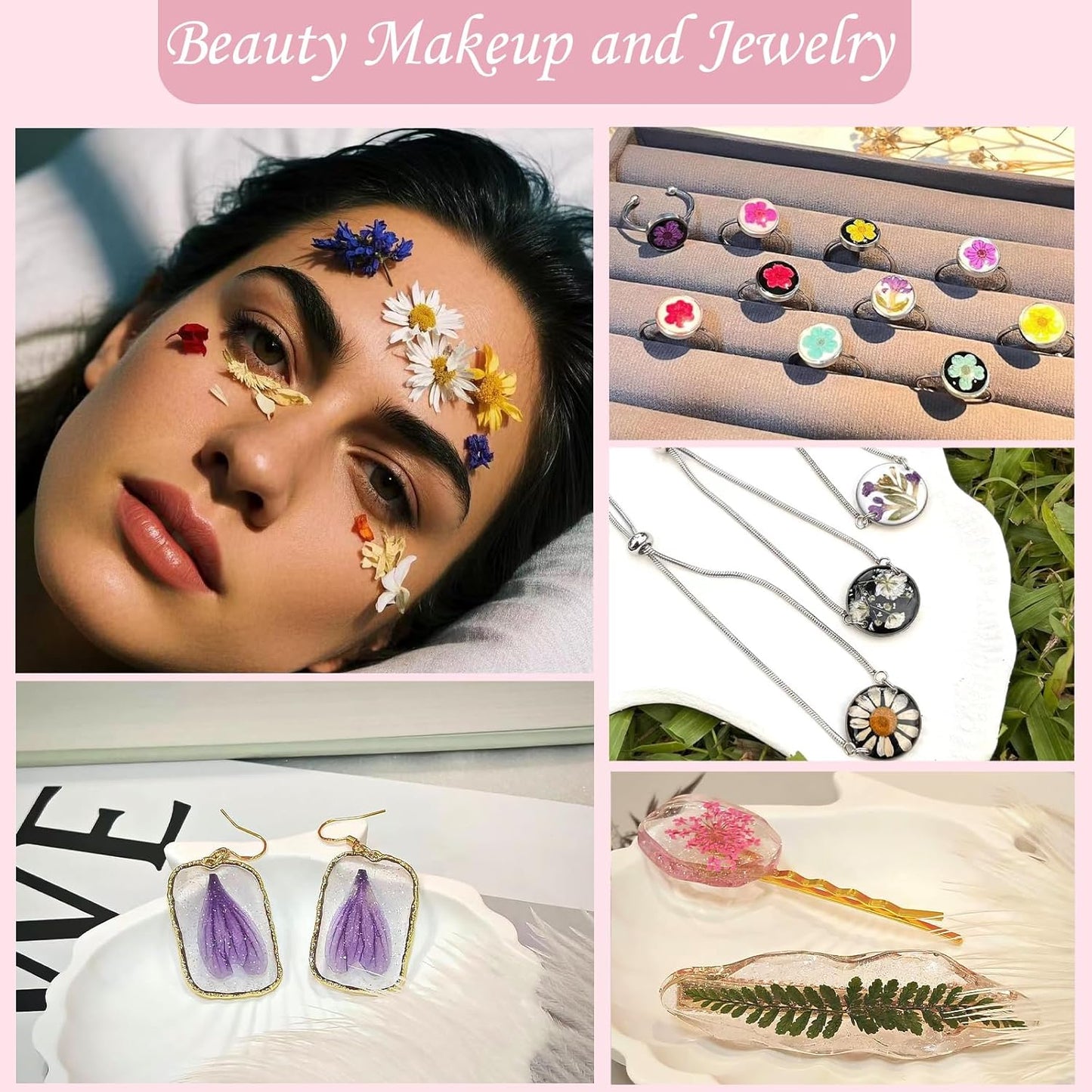 100P Purple Pressed Flowers – Real Dried Flowers for Crafts in Rich Violet Tones, Ideal for Resin Art, DIY Projects, Jewelry & Candle Making – Tweezers Included