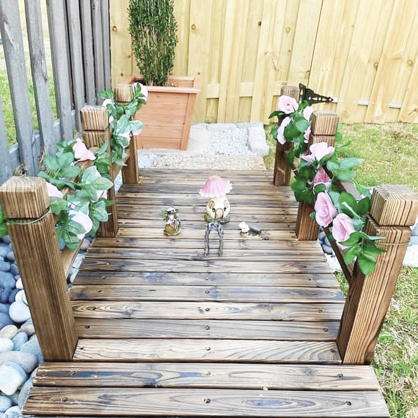 UKELER 2 Pack Artificial Floral Garland Total 14FT Rose Flower Vines Hanging Flower Plants for Home Garden Party Outdoor Ceremony Wedding Arch Floral Decor, Light Purple