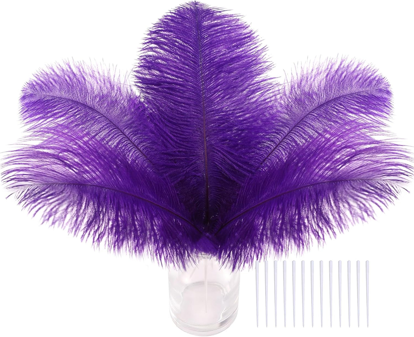 SOGUGOM Purple Craft Ostrich Feathers - 30PCS 6-8 inch Small Ostrich Feathers Kit for Dream Catchers, Hats and Mardi Gras(Purple)