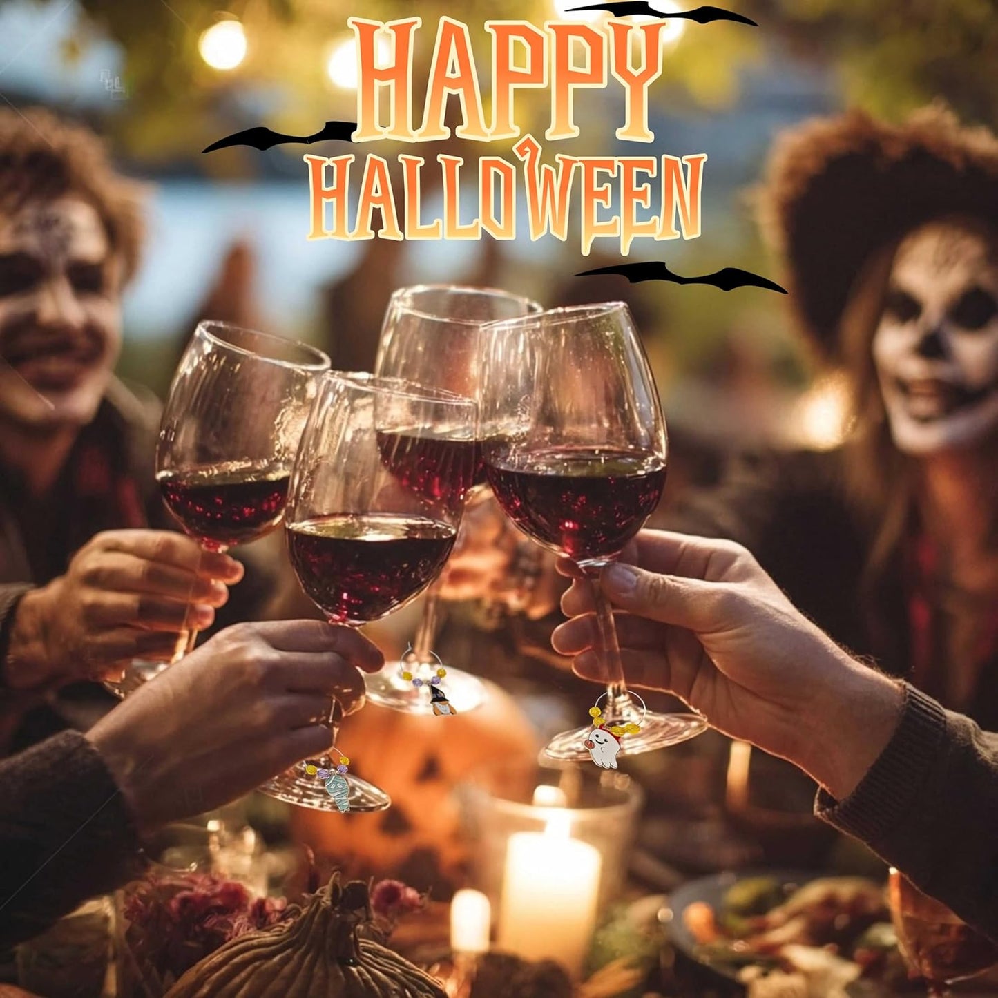 50 Sets Wine Glass Charms, Wine Charms for Stem Glasses, DIY Reusable Drink Markers for Weddings & Bachelorette with Alphabet Beads